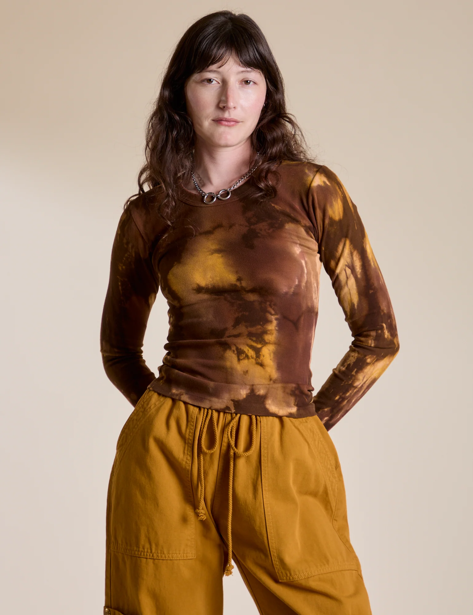 Long Sleeve Baby Tee - Honey Brown