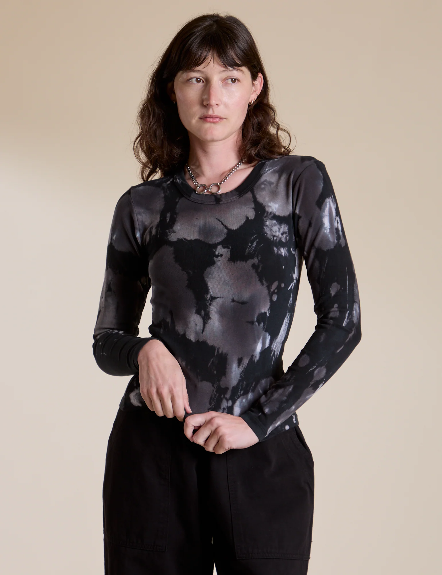 Long Sleeve Baby Tee - Ink Blot - Image 25
