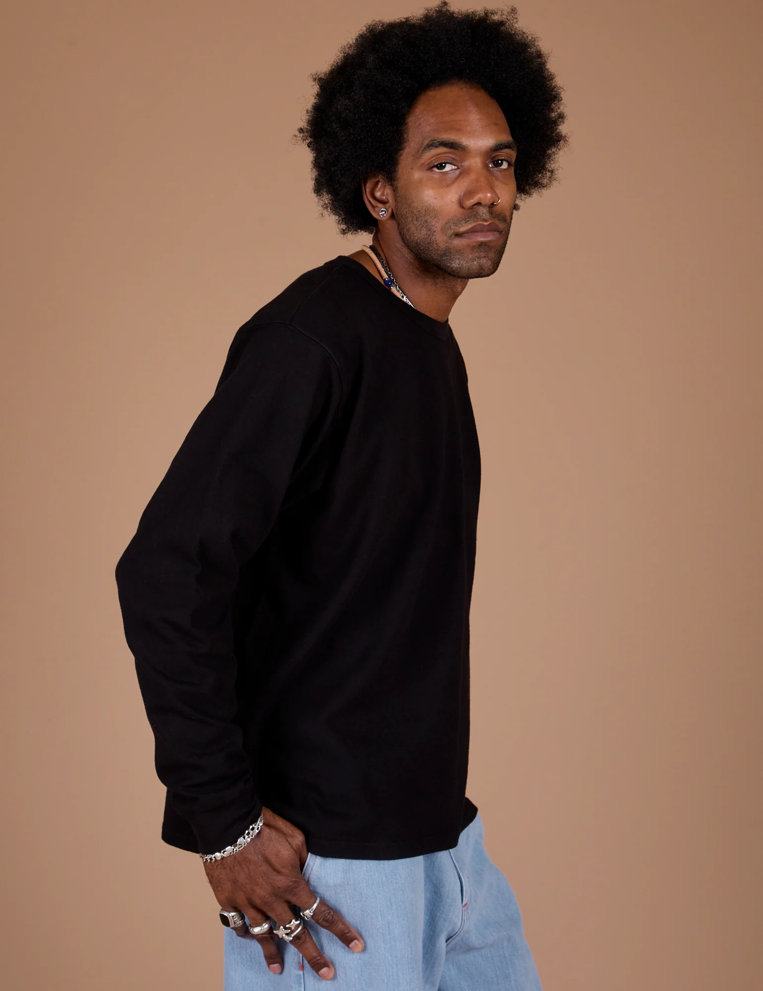 Long Sleeve Burly Tee - Basic Black - Image 4