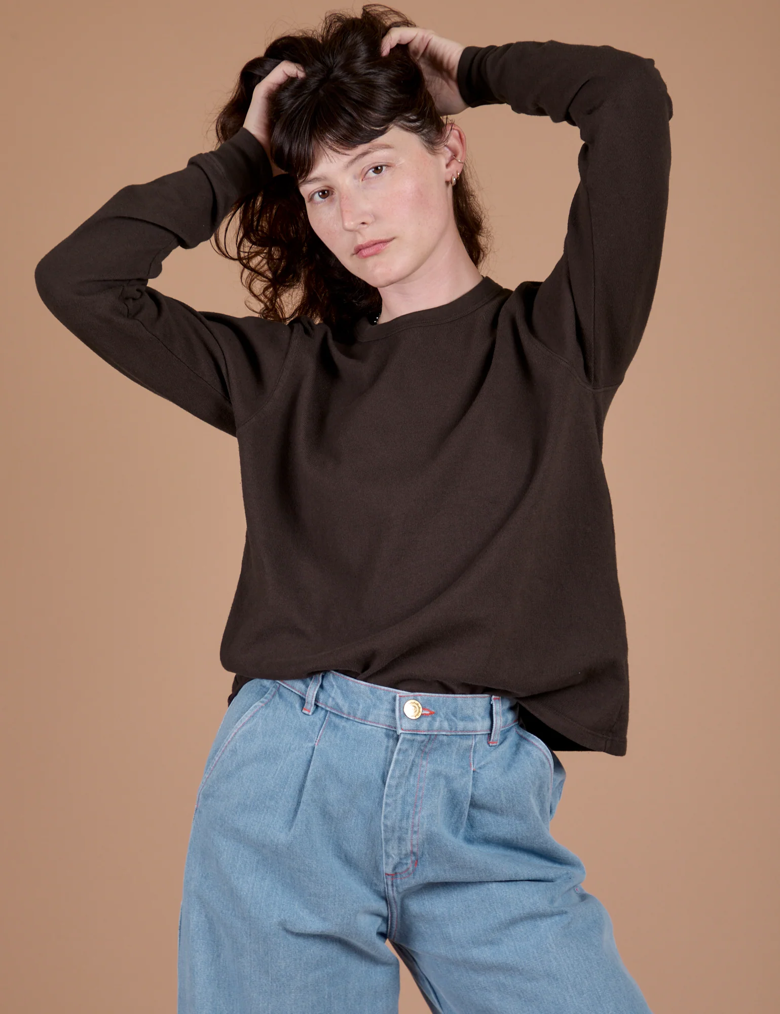 Long Sleeve Burly Tee - Espresso Brown - Image 11