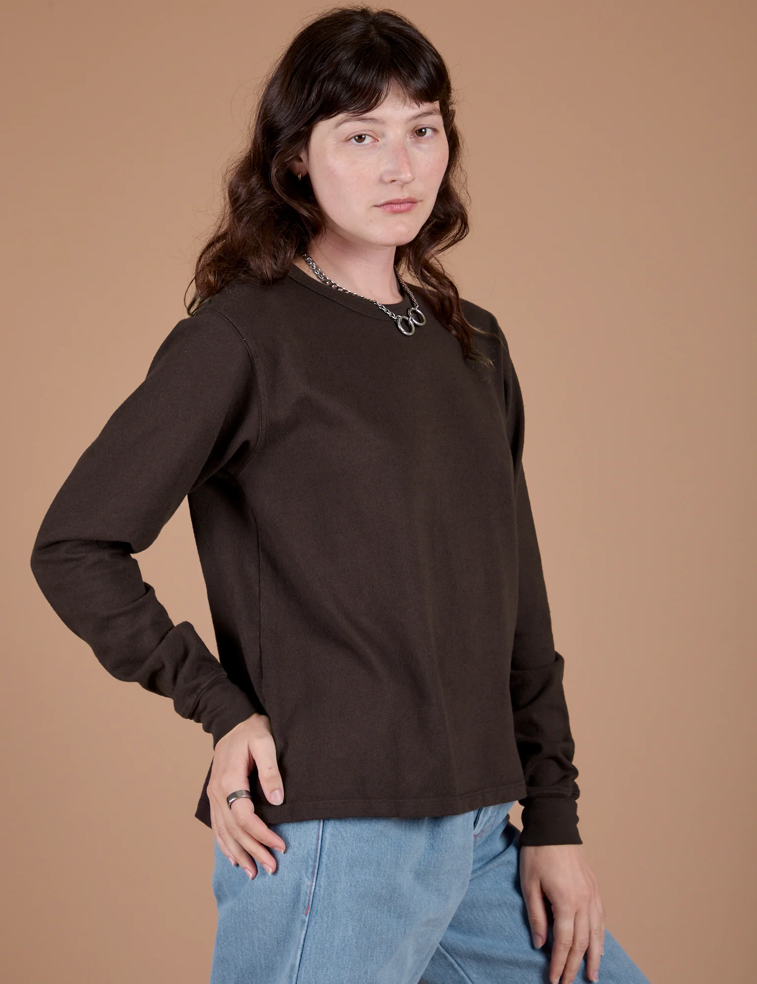 Long Sleeve Burly Tee - Espresso Brown - Image 7