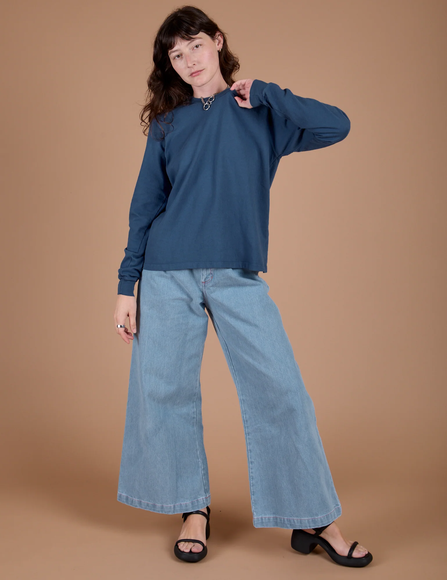 Long Sleeve Burly Tee - French Blue - Image 20