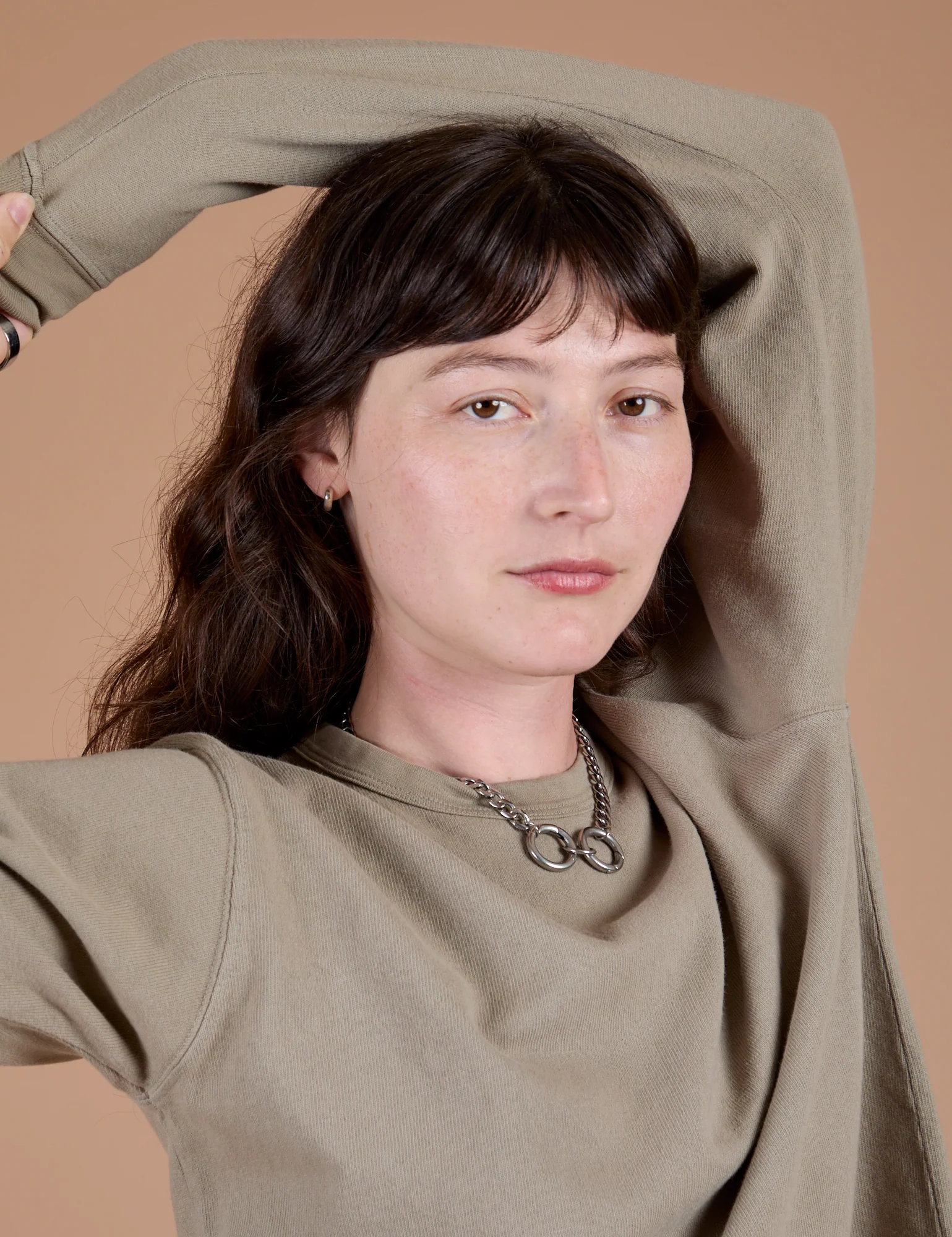 Long Sleeve Burly Tee - Khaki Grey - Image 9
