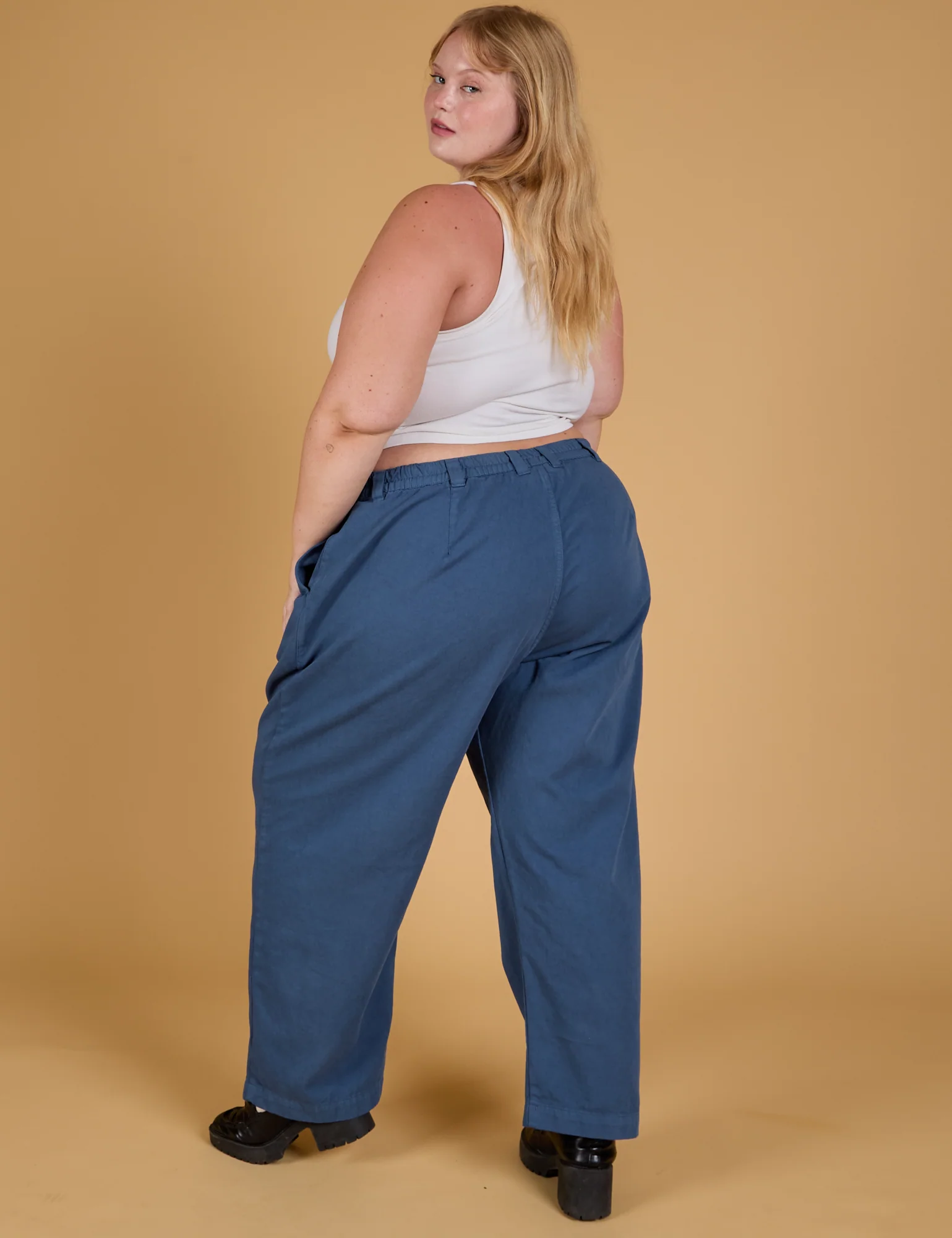 Baggy Mid-Rise Trousers - French Blue - Image 21