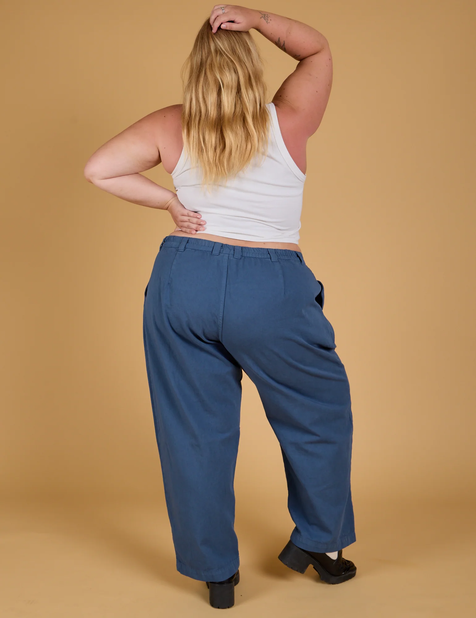 Baggy Mid-Rise Trousers - French Blue - Image 23