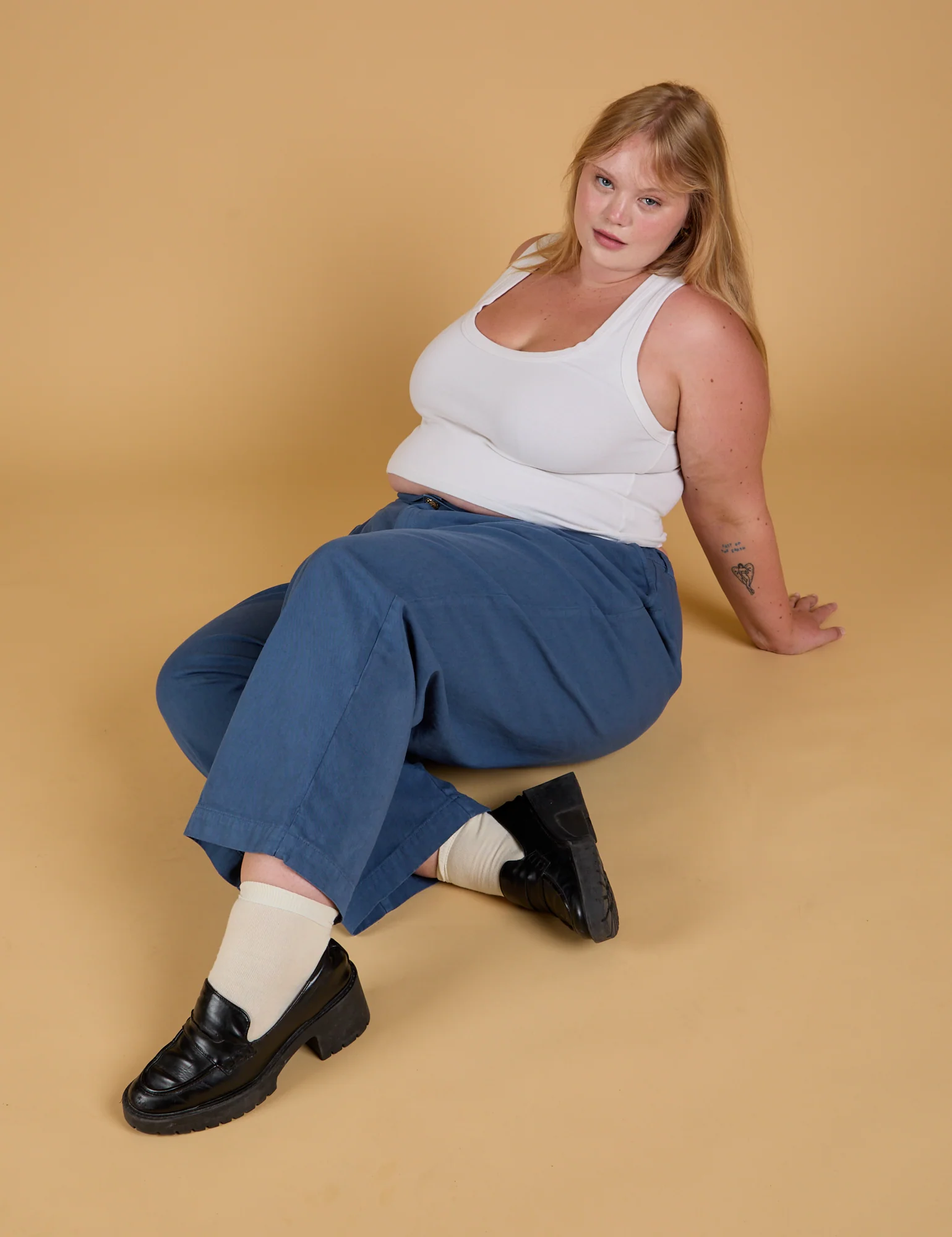 Baggy Mid-Rise Trousers - French Blue - Image 26