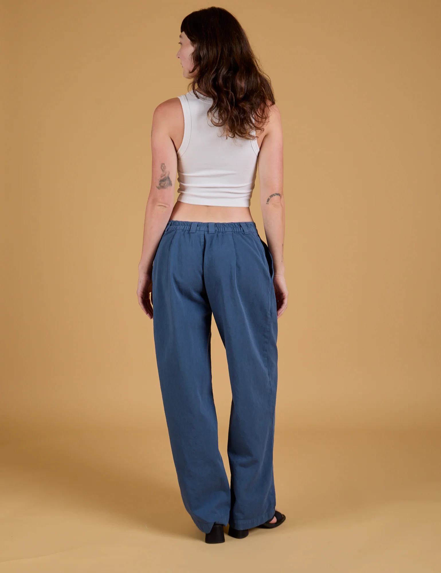 Baggy Mid-Rise Trousers - French Blue - Image 6