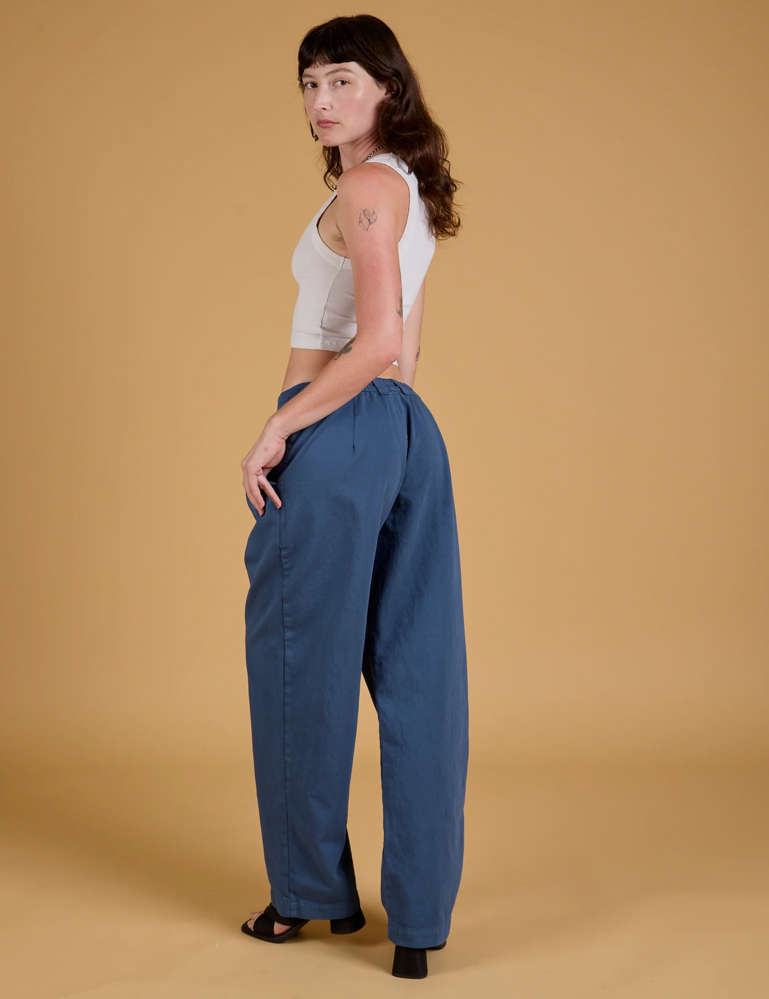 Baggy Mid-Rise Trousers - French Blue - Image 7