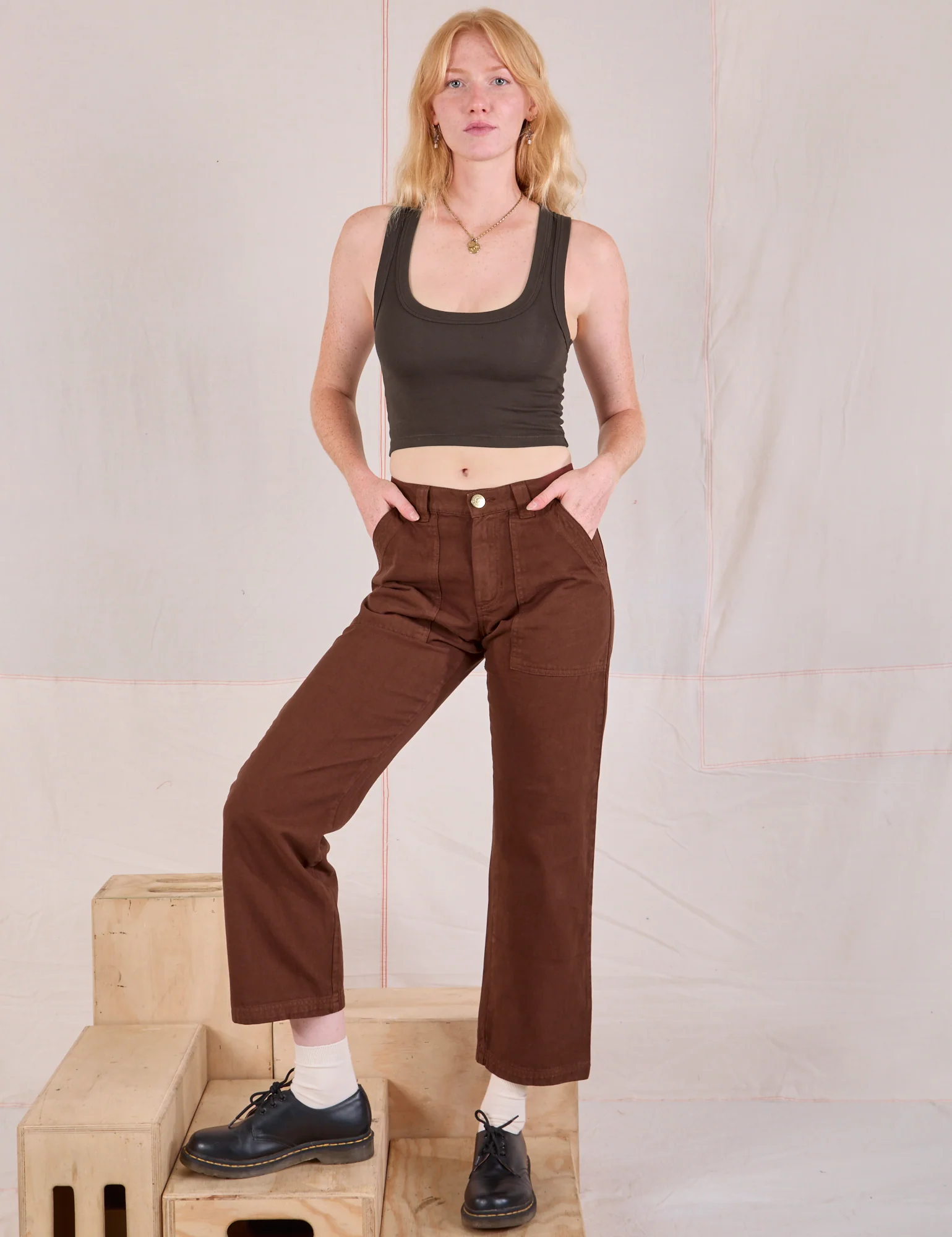 Mid-Rise Work Pants - Fudgesicle Brown - Image 17