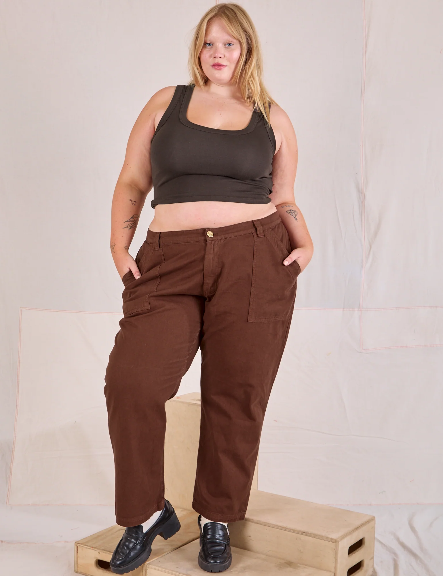 Mid-Rise Work Pants - Fudgesicle Brown - Image 8