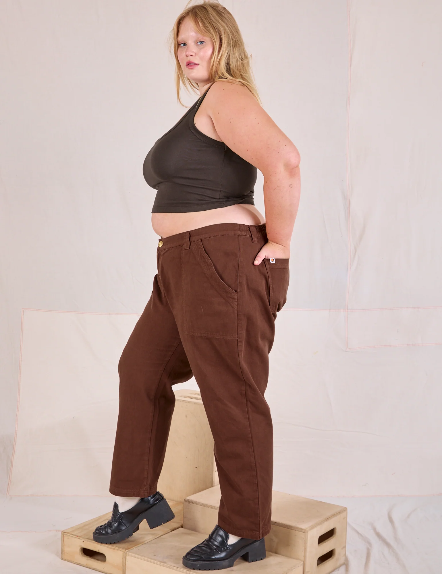 Mid-Rise Work Pants - Fudgesicle Brown - Image 9