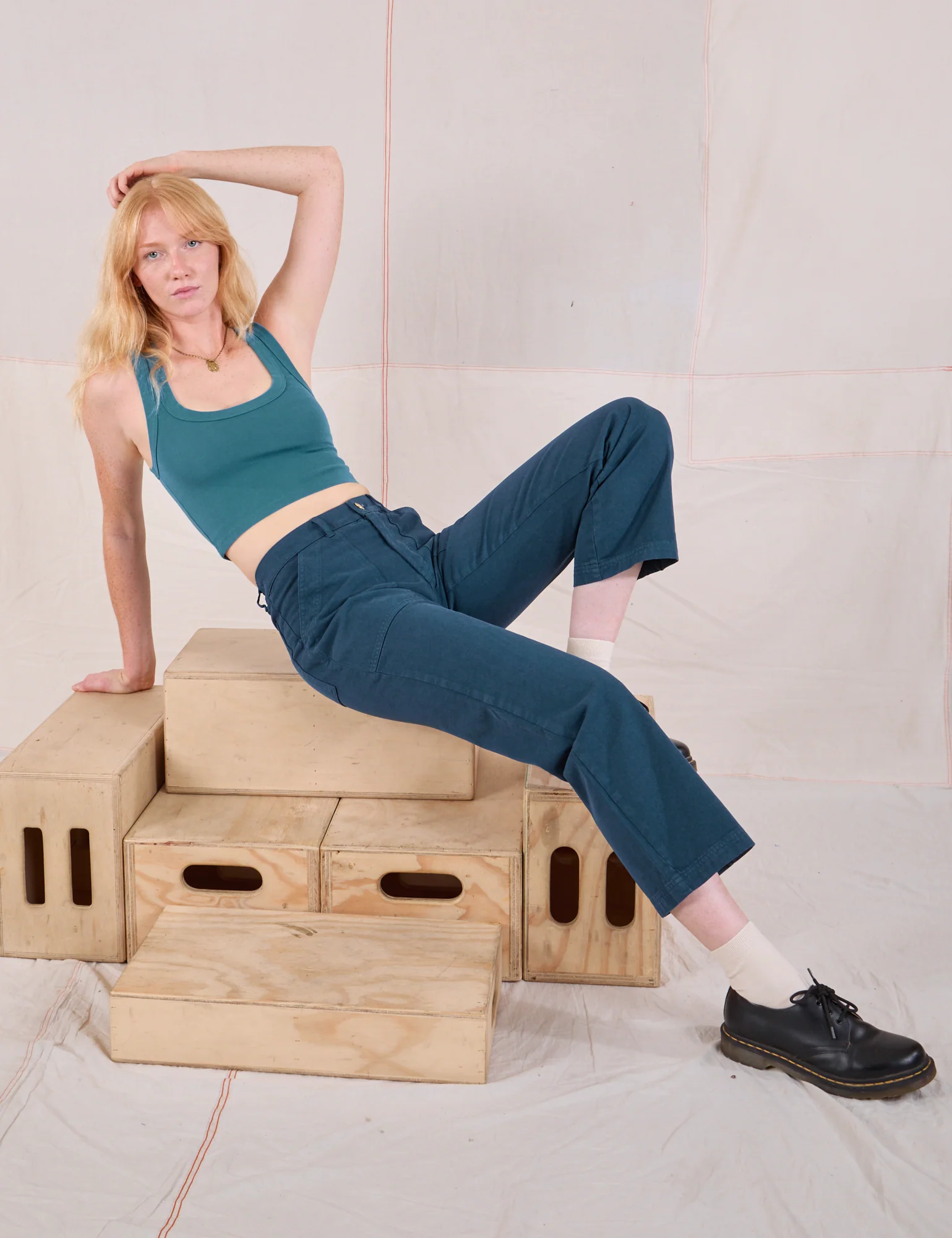 Mid-Rise Work Pants - Lagoon - Image 17