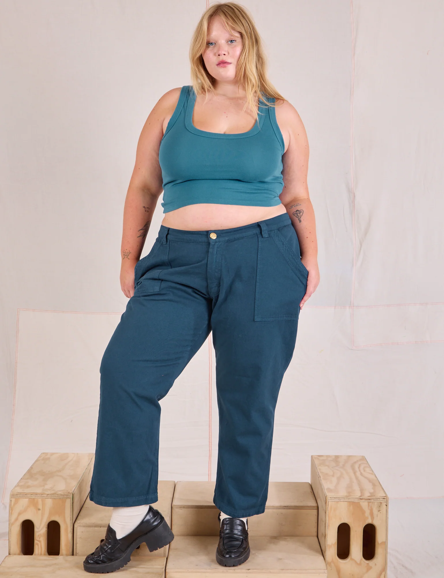Mid-Rise Work Pants - Lagoon - Image 3