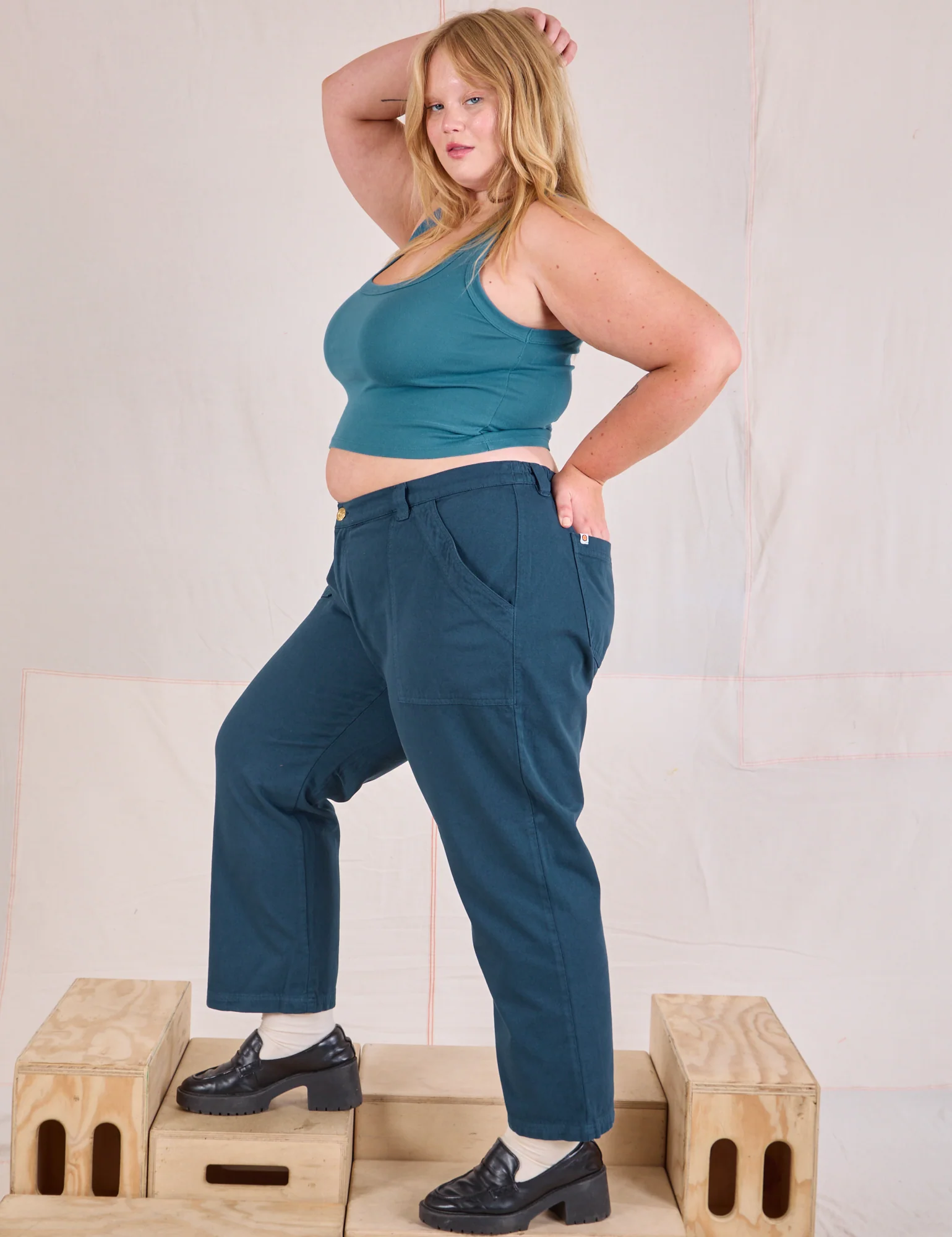 Mid-Rise Work Pants - Lagoon - Image 4
