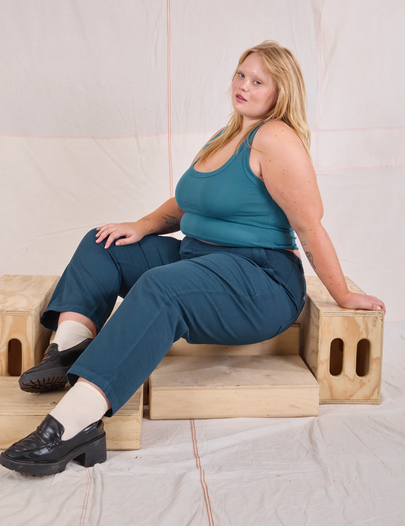 Mid-Rise Work Pants - Lagoon - Image 7