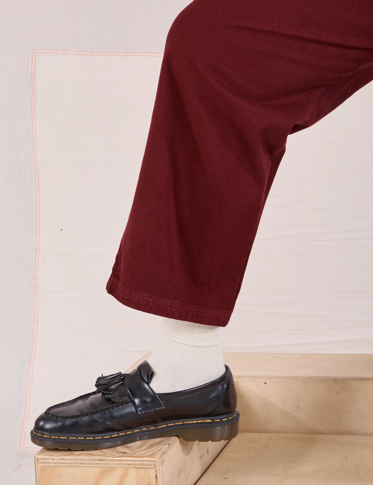 Mid-Rise Work Pants - Red Wine - Image 13