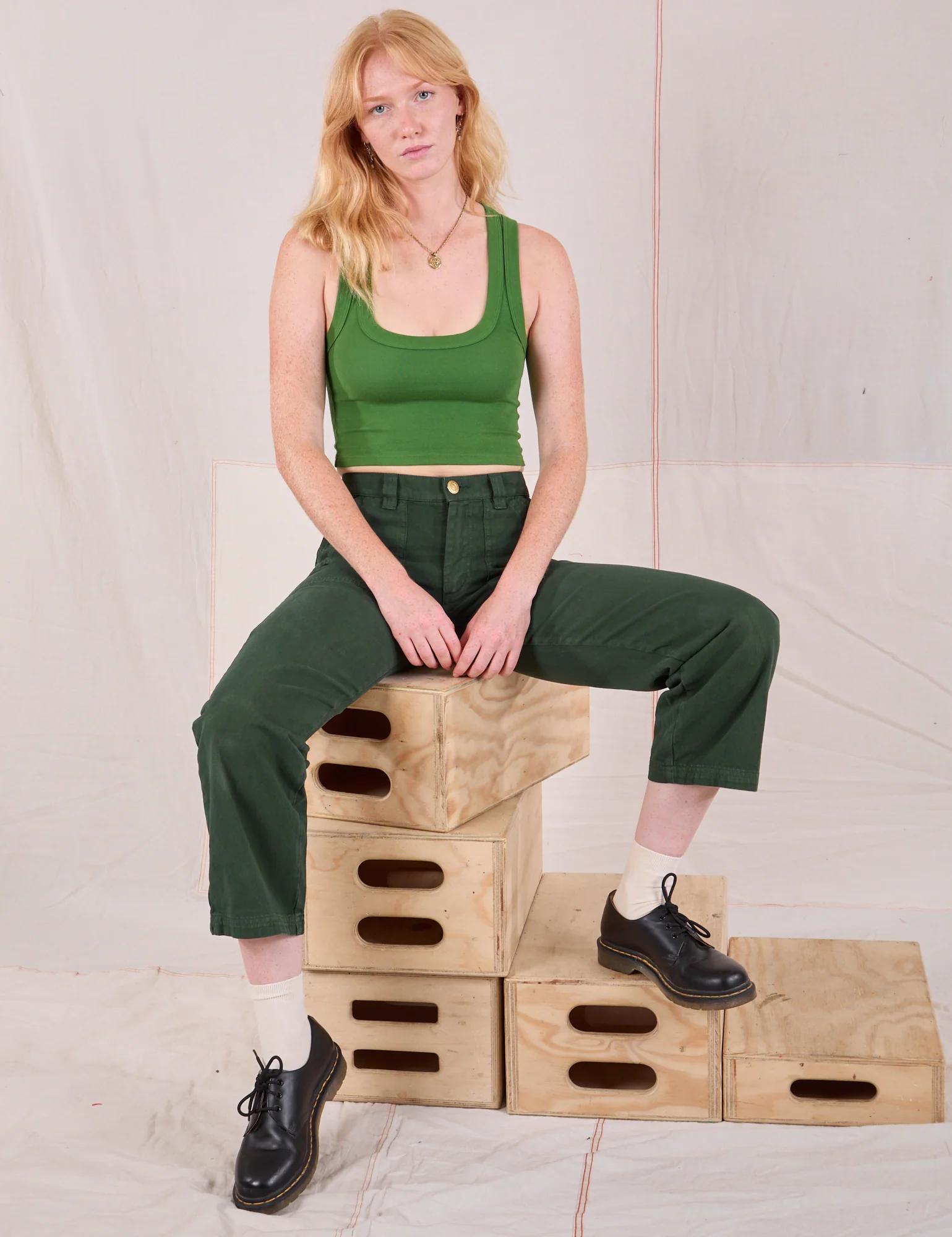 Mid-Rise Work Pants - Swamp Green - Image 9