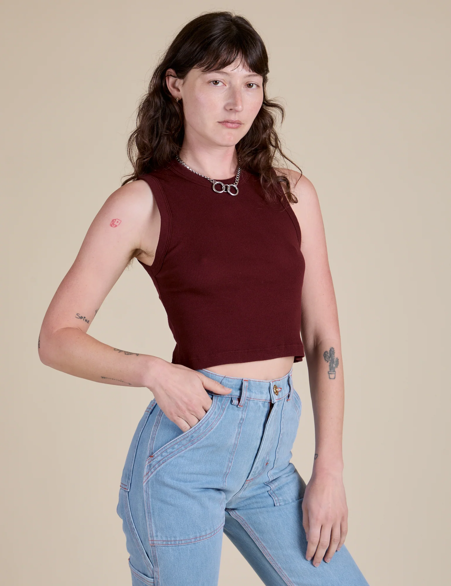 Muscle Tee - Red Wine - Image 14