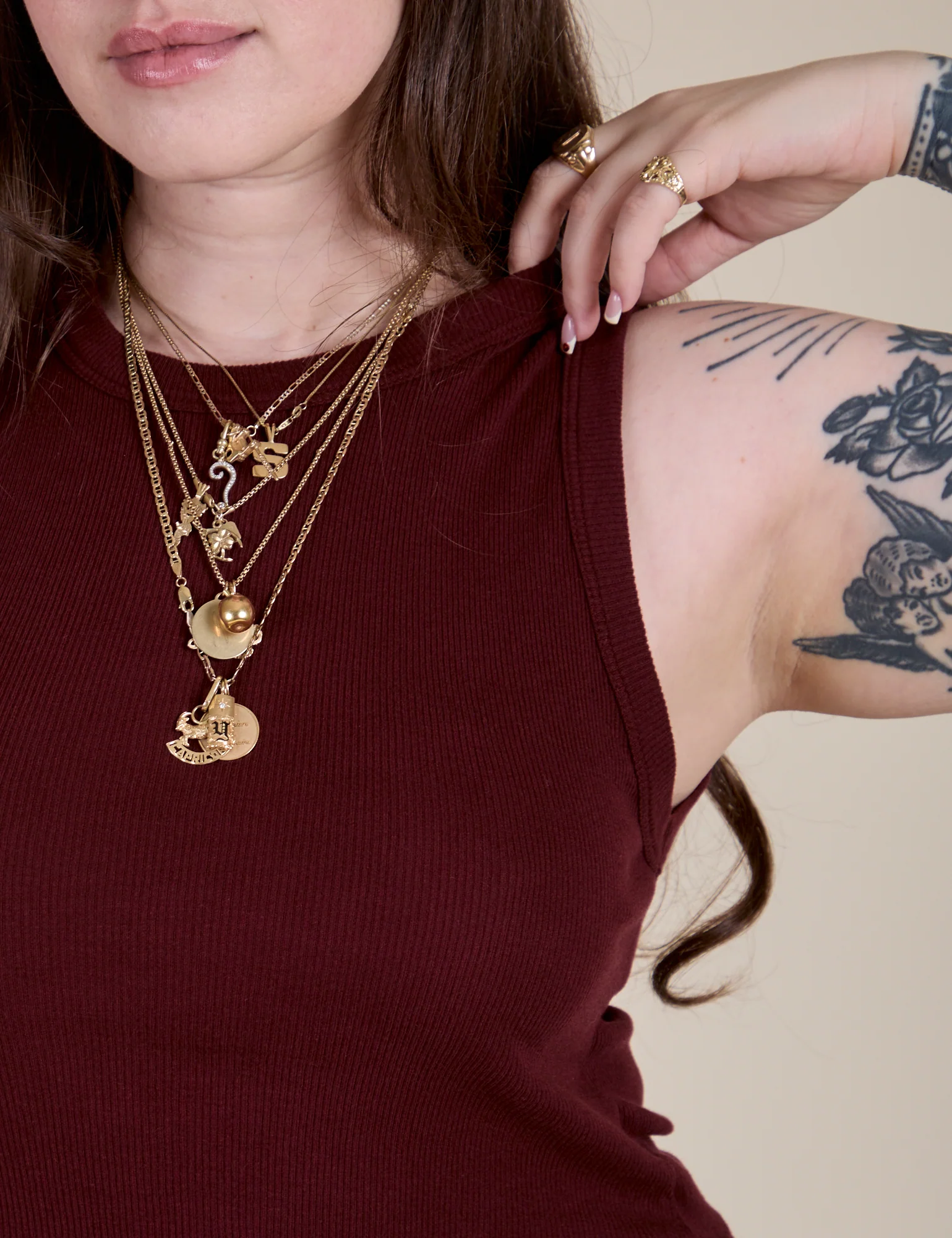 Muscle Tee - Red Wine - Image 3