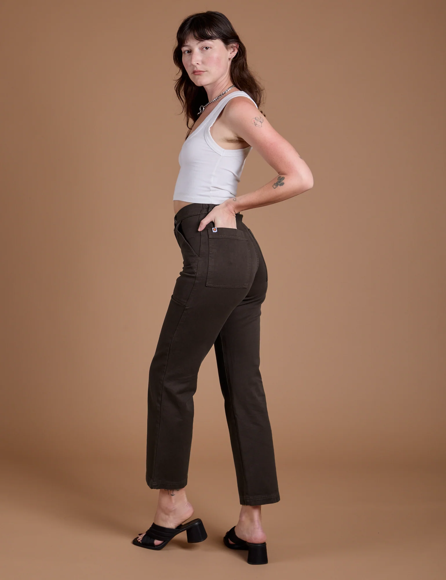 Organic Work Pants - Espresso Brown - Image 9