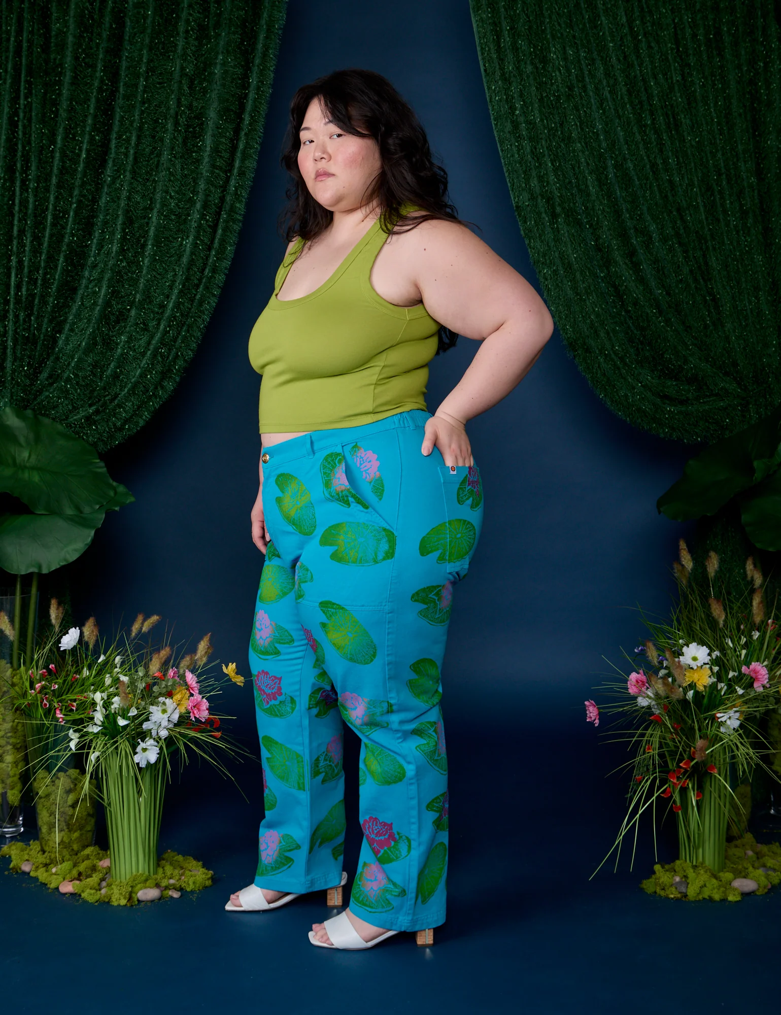 Paintstamped Work Pants - Lilypad *FINAL SALE* - Image 11