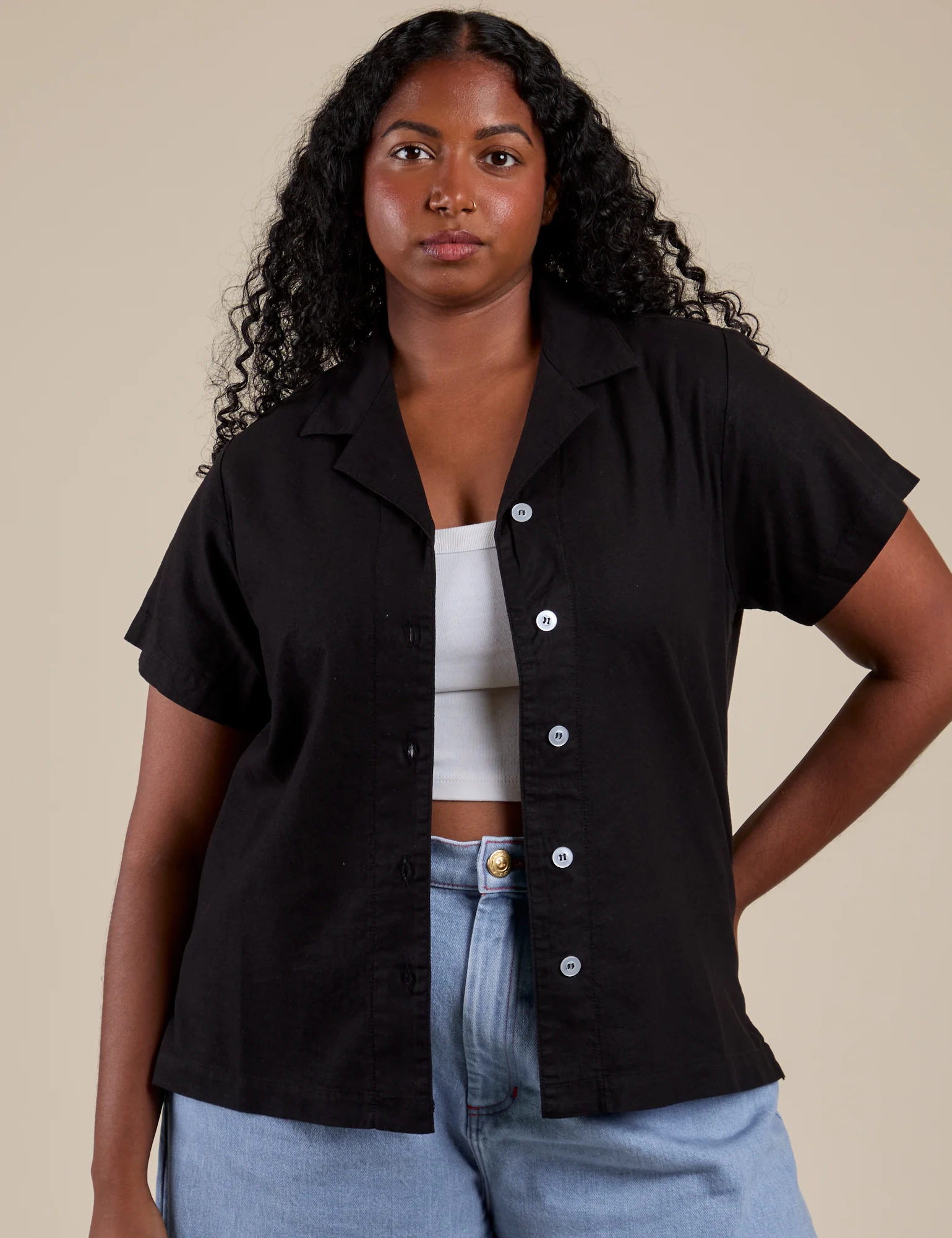 Pantry Button-Up - Basic Black