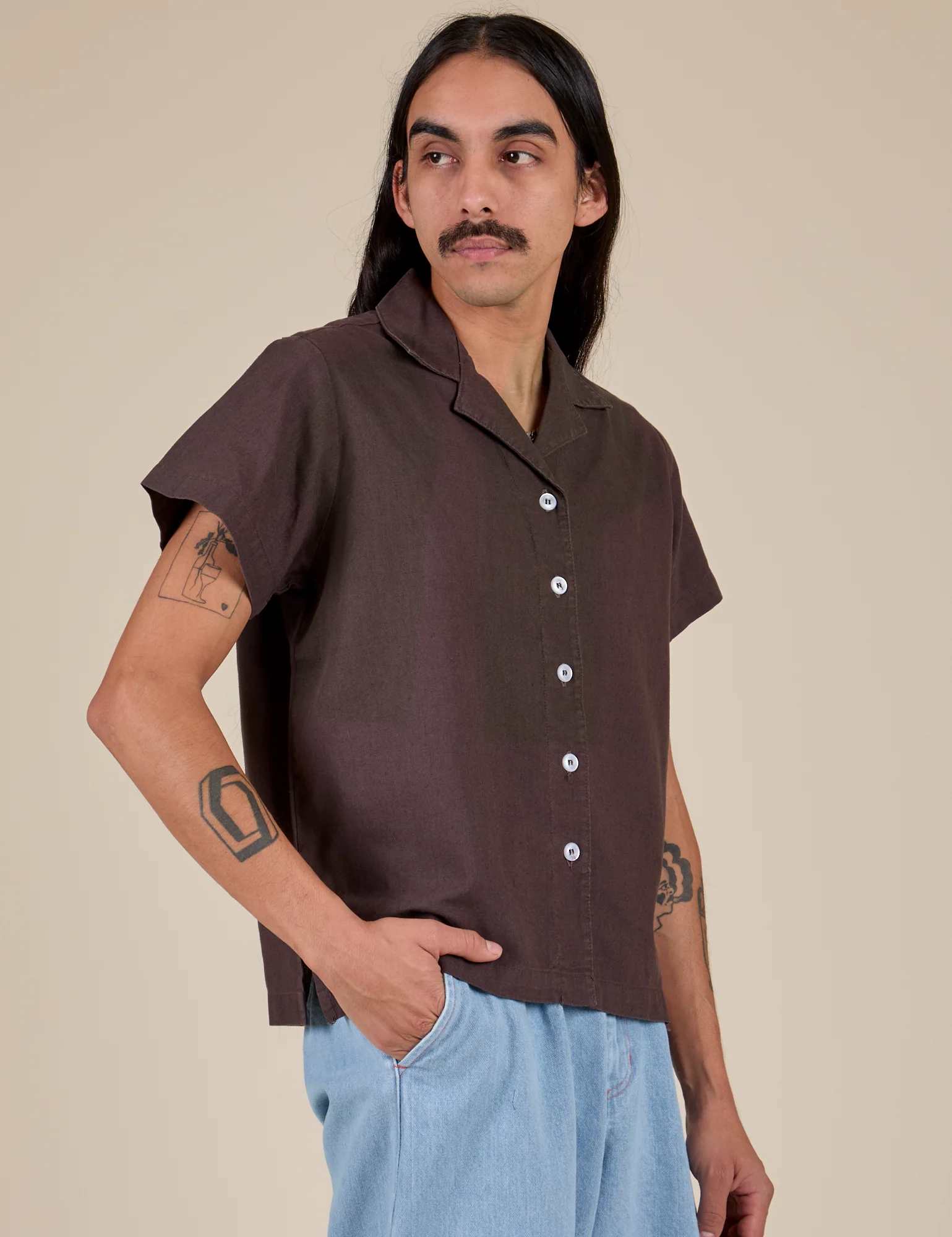 Pantry Button-Up - Espresso Brown