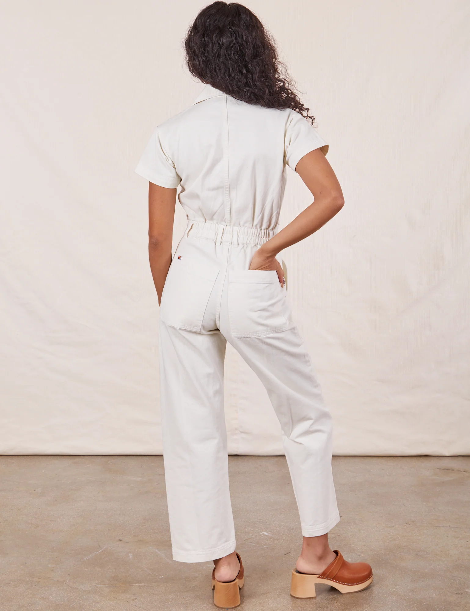 Petite Short Sleeve Jumpsuit - Vintage Tee White - Image 6