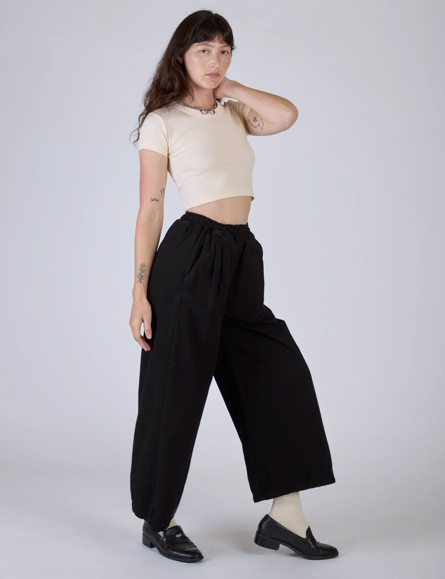 Pleated Pull-On Pants - Basic Black - Image 5