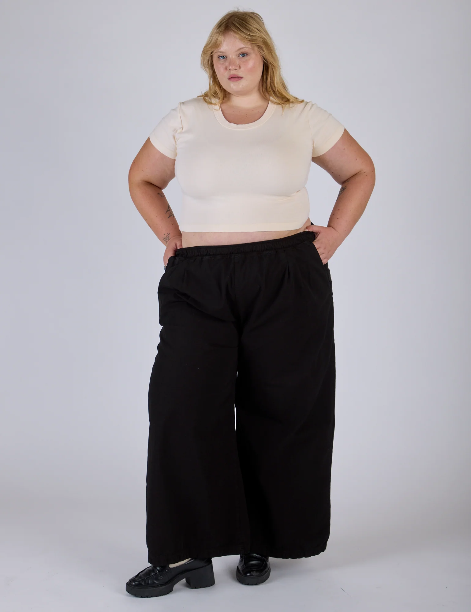 Pleated Pull-On Pants - Basic Black - Image 8