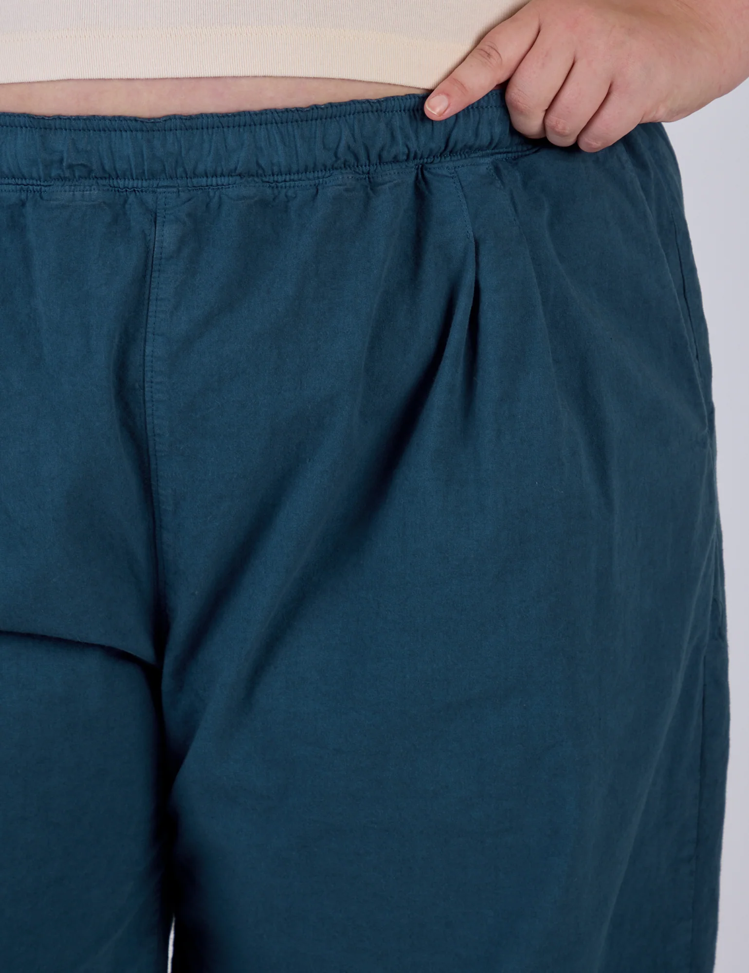 Pleated Pull-On Pants - Lagoon - Image 3
