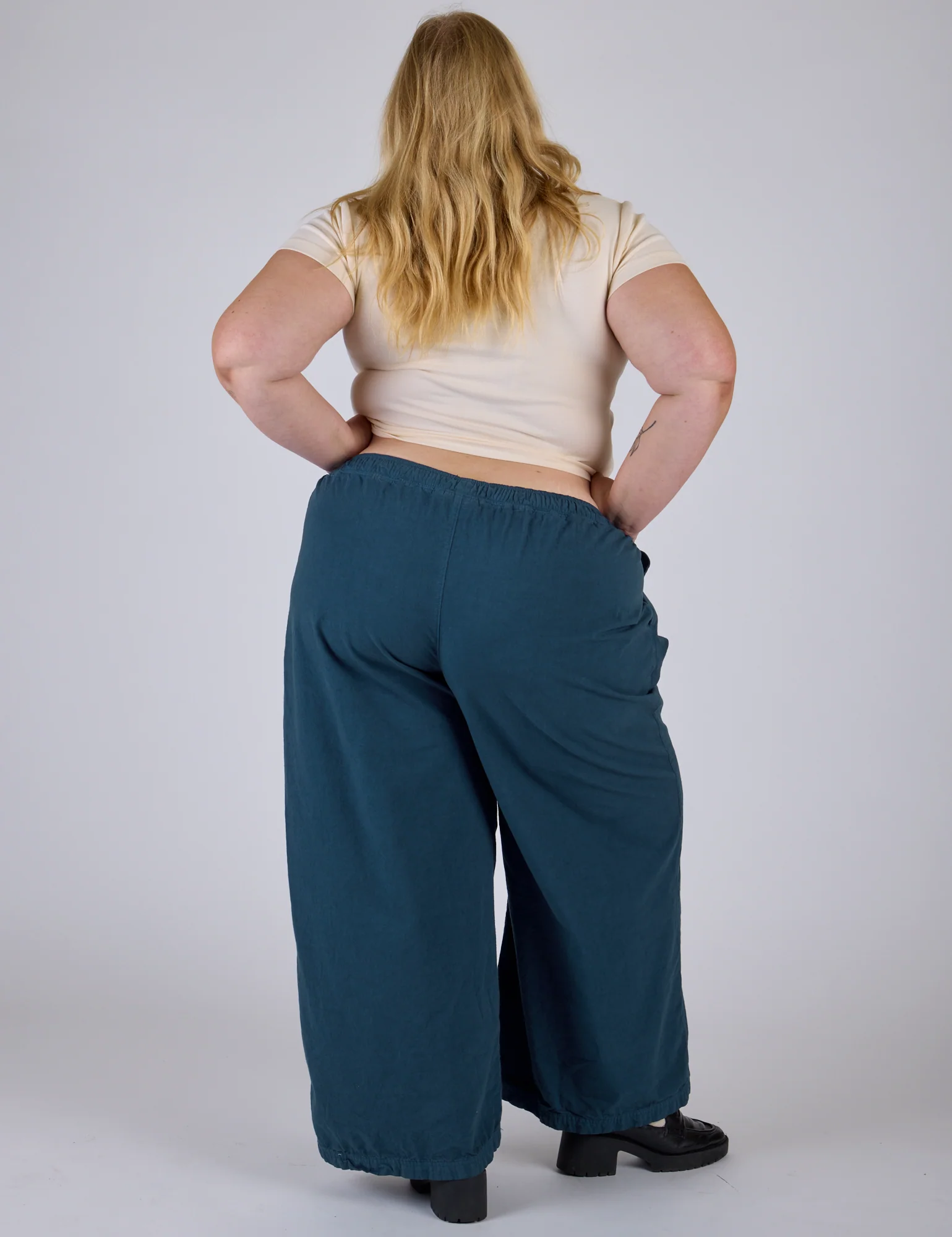 Pleated Pull-On Pants - Lagoon - Image 6