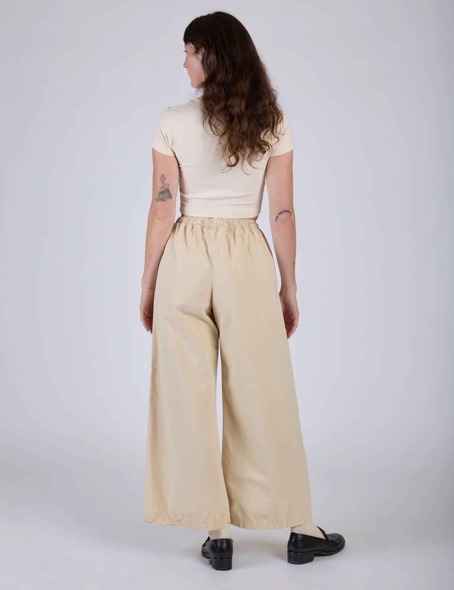 Pleated Pull-On Pants - Vintage Off-White - Image 6