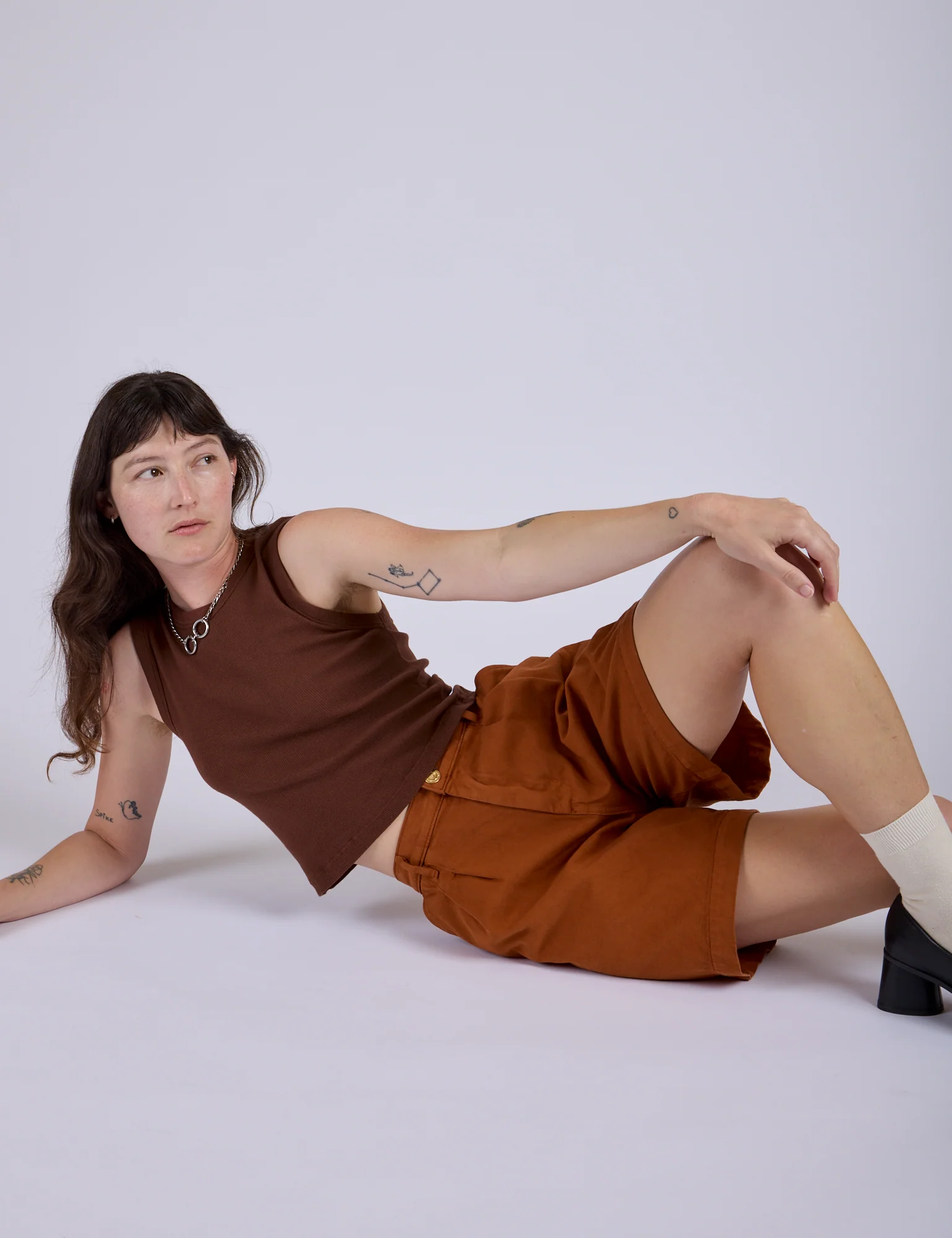 Pleated Trouser Shorts - Burnt Terracotta - Image 15