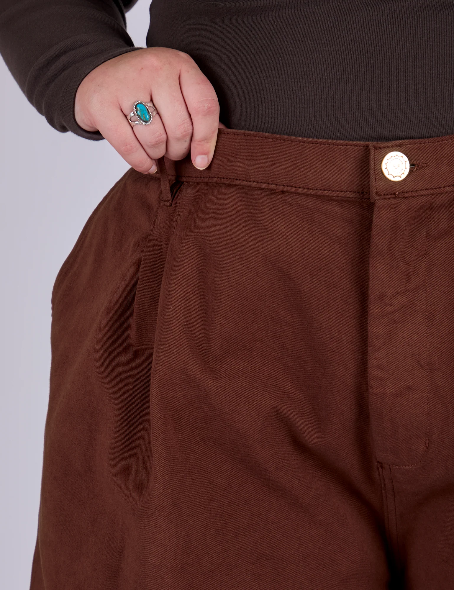 Pleated Trouser Shorts - Fudgesicle Brown - Image 11