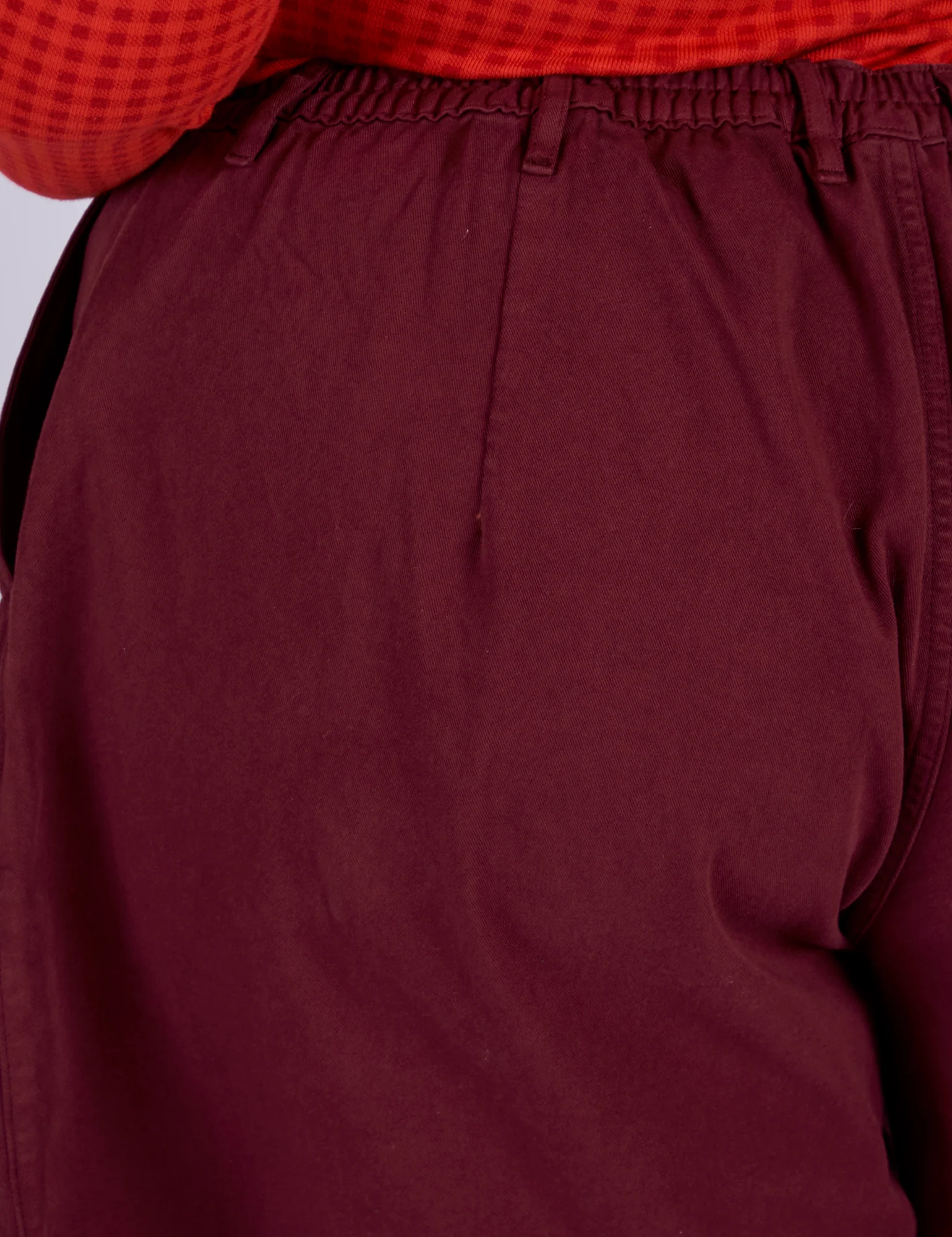 Pleated Trouser Shorts - Red Wine - Image 11