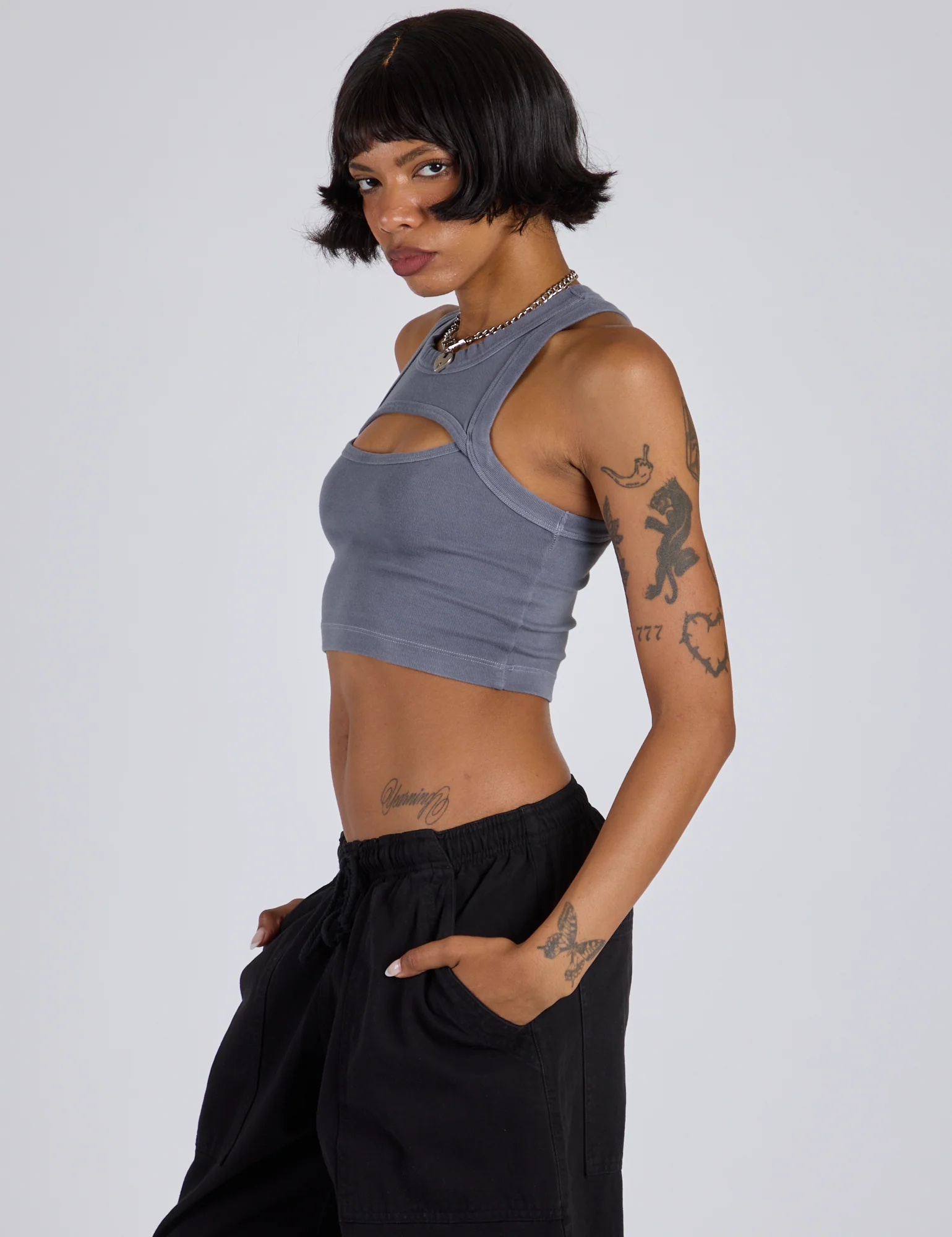 Porthole Tank - Washed Grey - Image 12