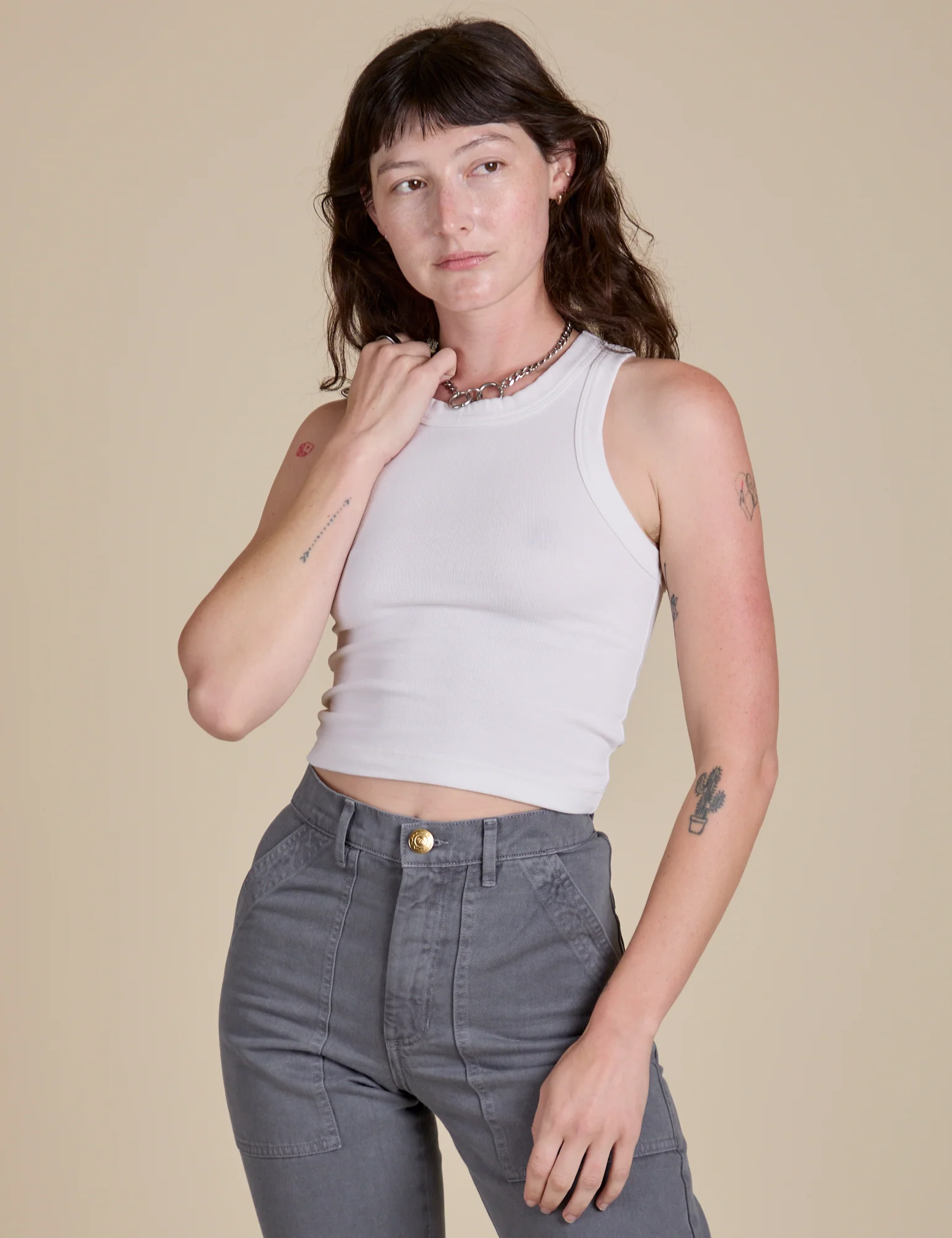 Racerback Tank - Vintage Tee White - Image 13