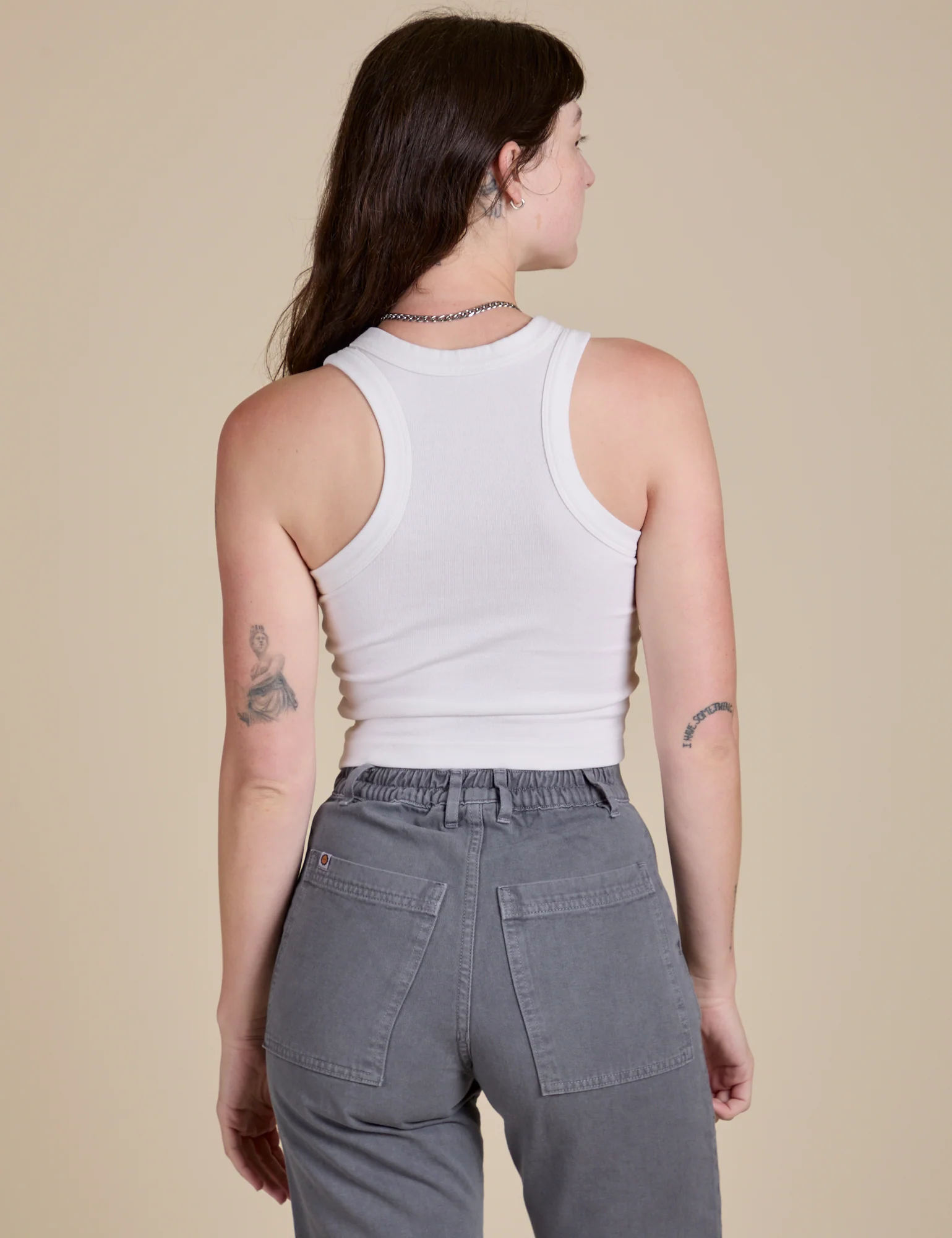 Racerback Tank - Vintage Tee White - Image 17