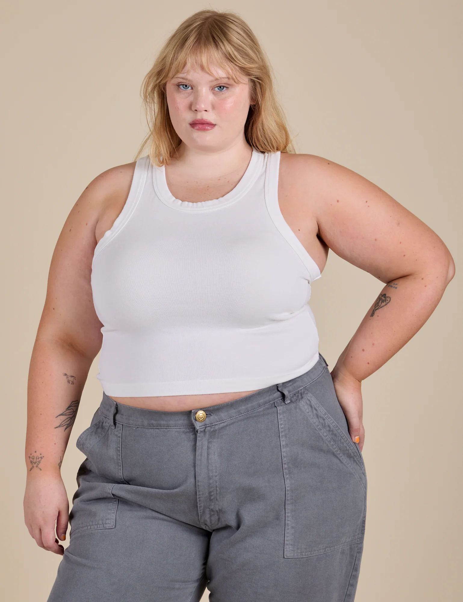 Racerback Tank - Vintage Tee White - Image 20
