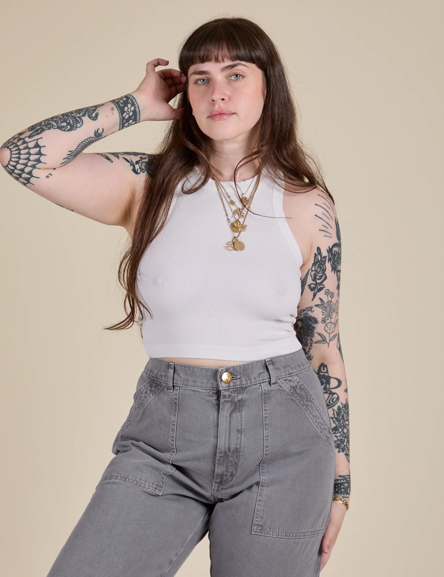 Racerback Tank - Vintage Tee White - Image 3