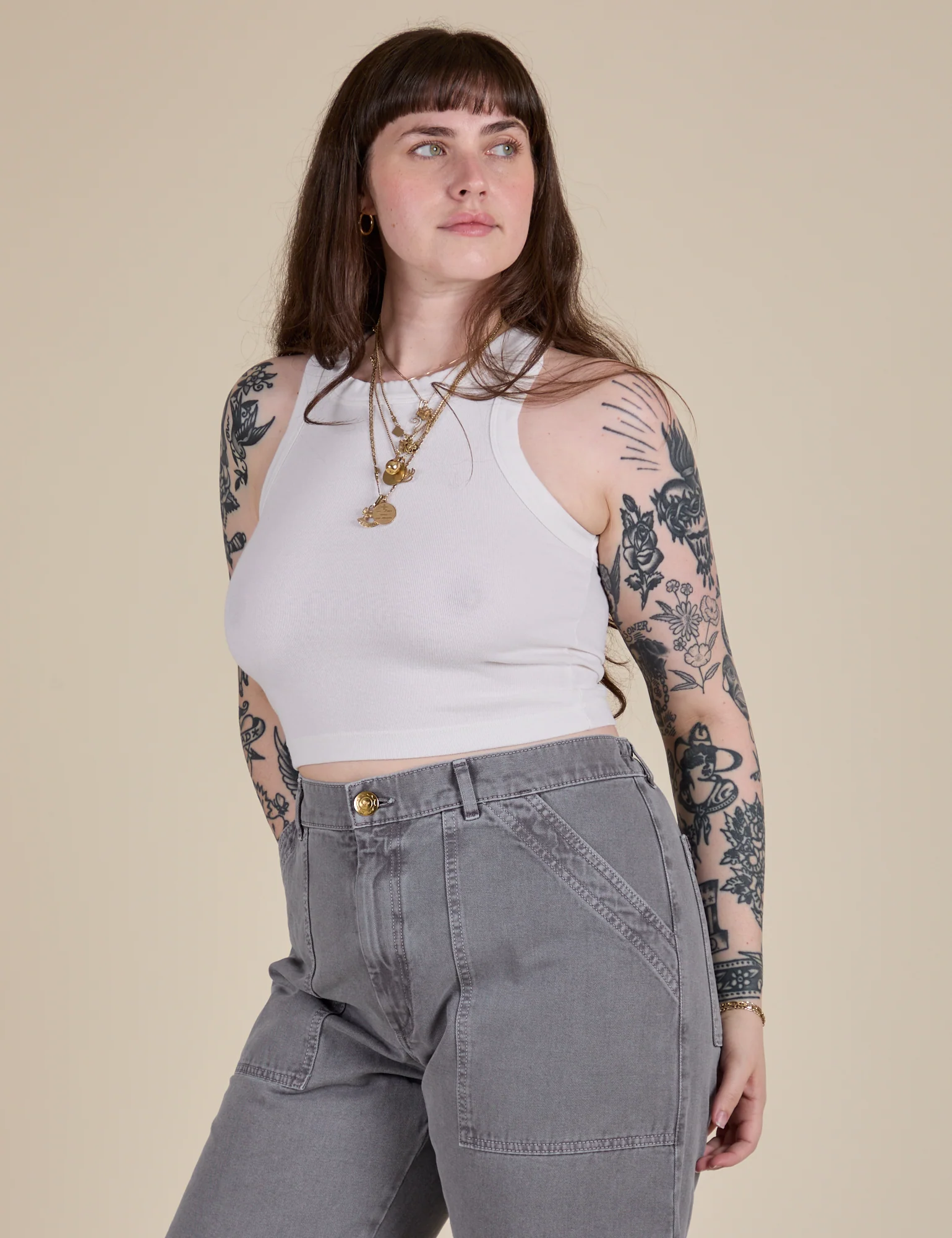 Racerback Tank - Vintage Tee White - Image 5