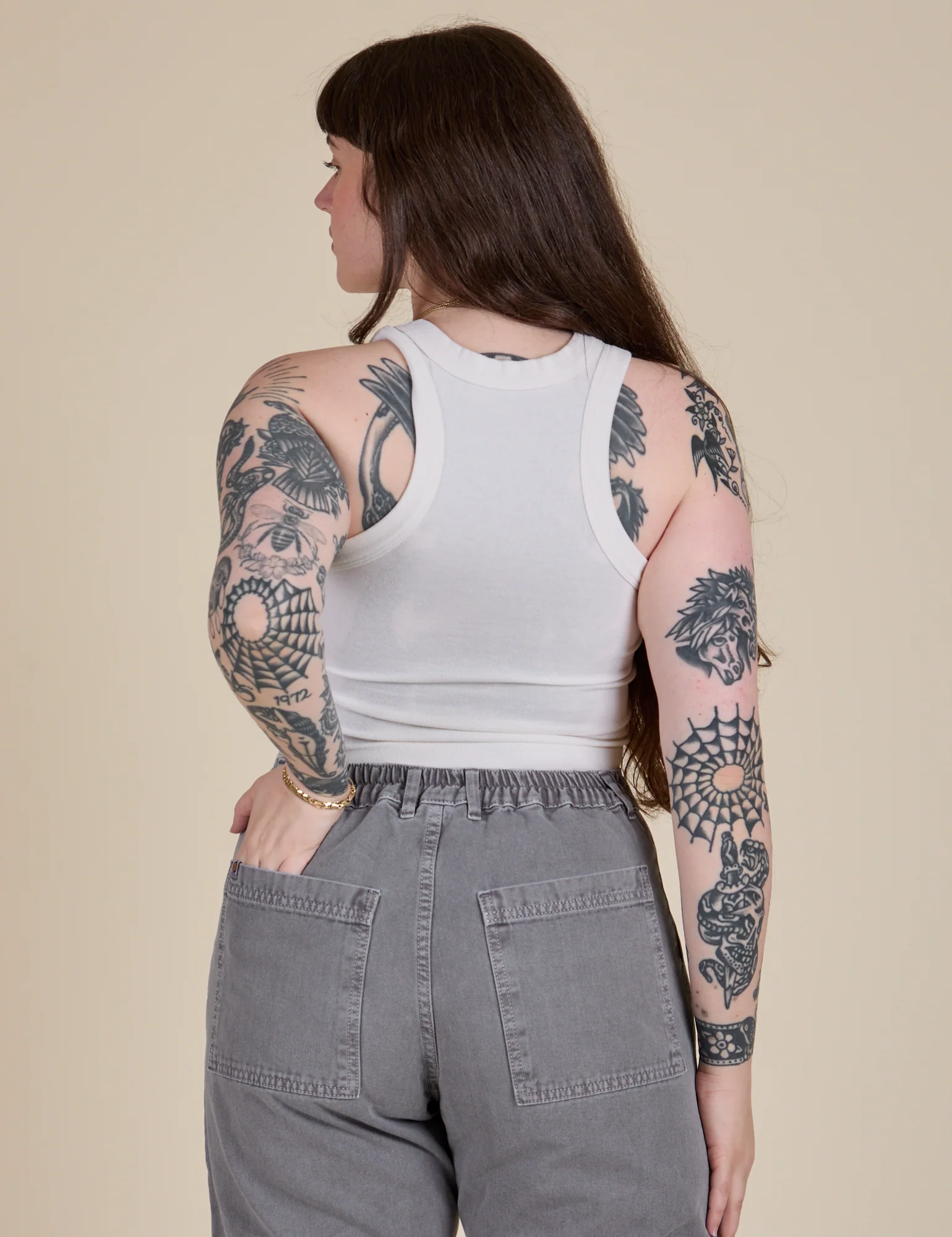 Racerback Tank - Vintage Tee White - Image 7