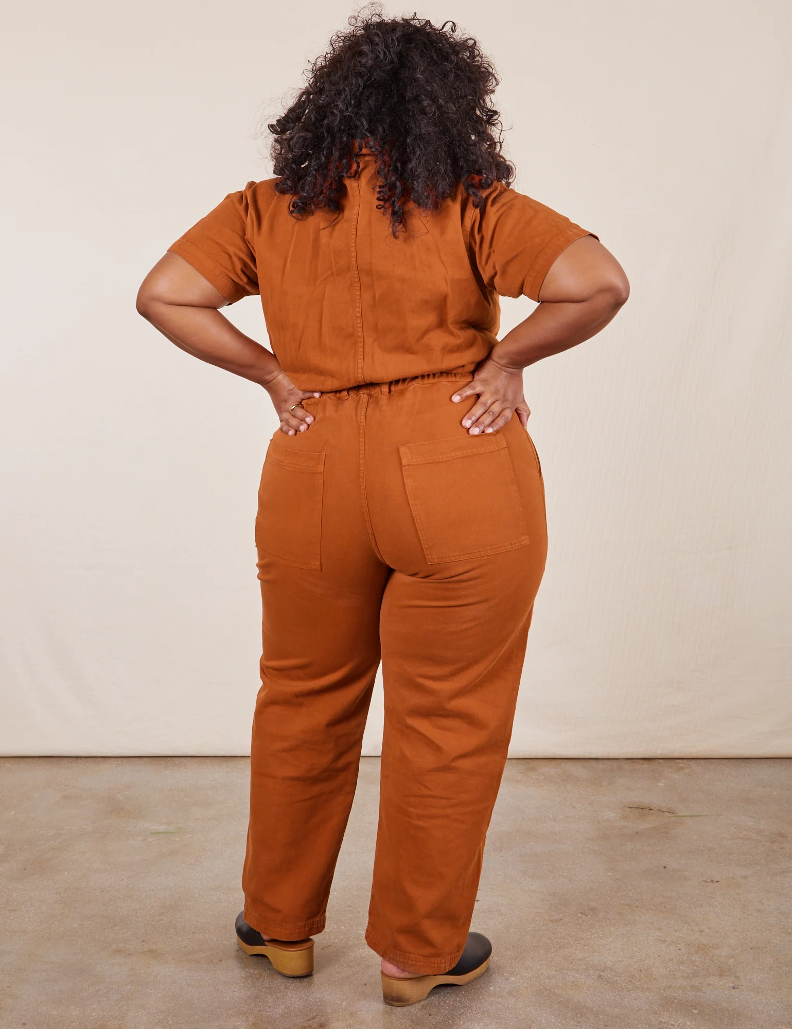Short Sleeve Jumpsuit - Burnt Terracotta *FINAL SALE* - Image 16