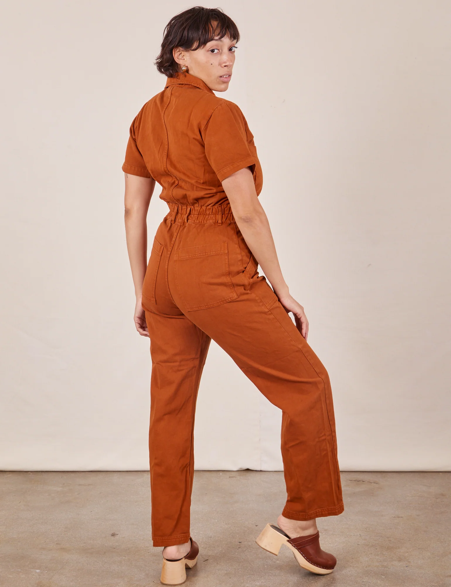 Short Sleeve Jumpsuit - Burnt Terracotta *FINAL SALE* - Image 30