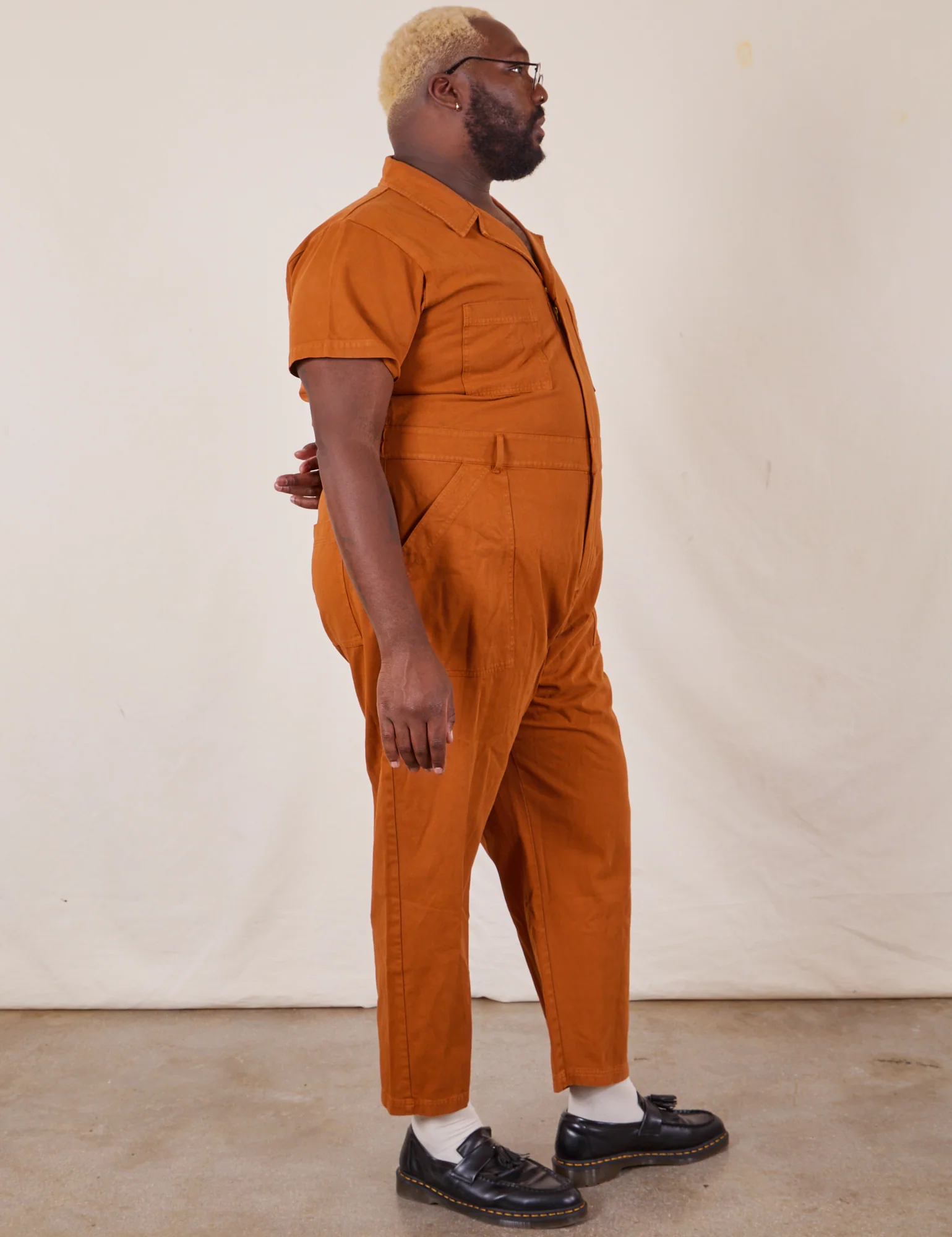 Short Sleeve Jumpsuit - Burnt Terracotta *FINAL SALE* - Image 37