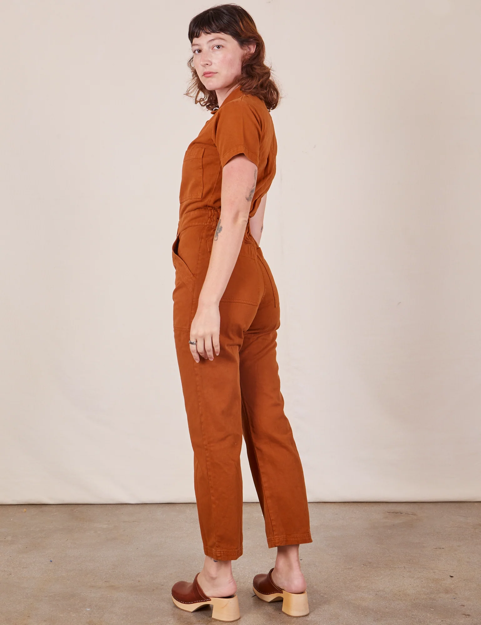 Short Sleeve Jumpsuit - Burnt Terracotta *FINAL SALE* - Image 8