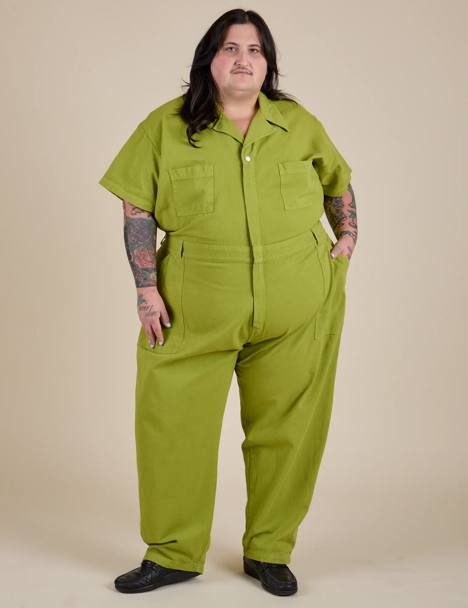 Short Sleeve Jumpsuit - Gross Green - Image 11