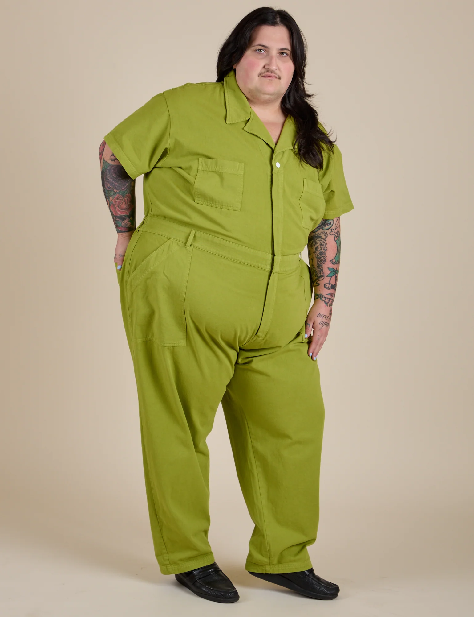 Short Sleeve Jumpsuit - Gross Green - Image 12