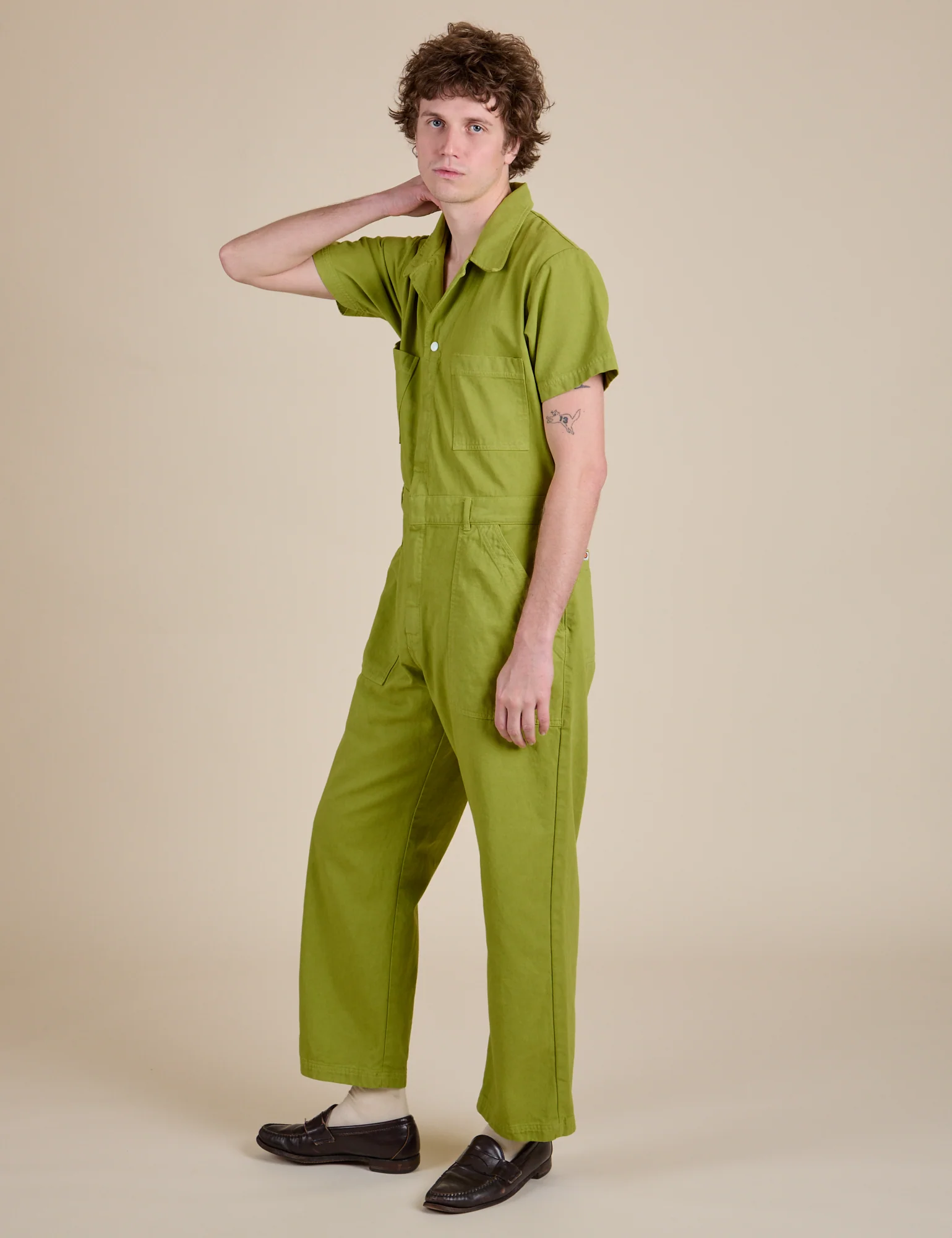 Short Sleeve Jumpsuit - Gross Green - Image 19